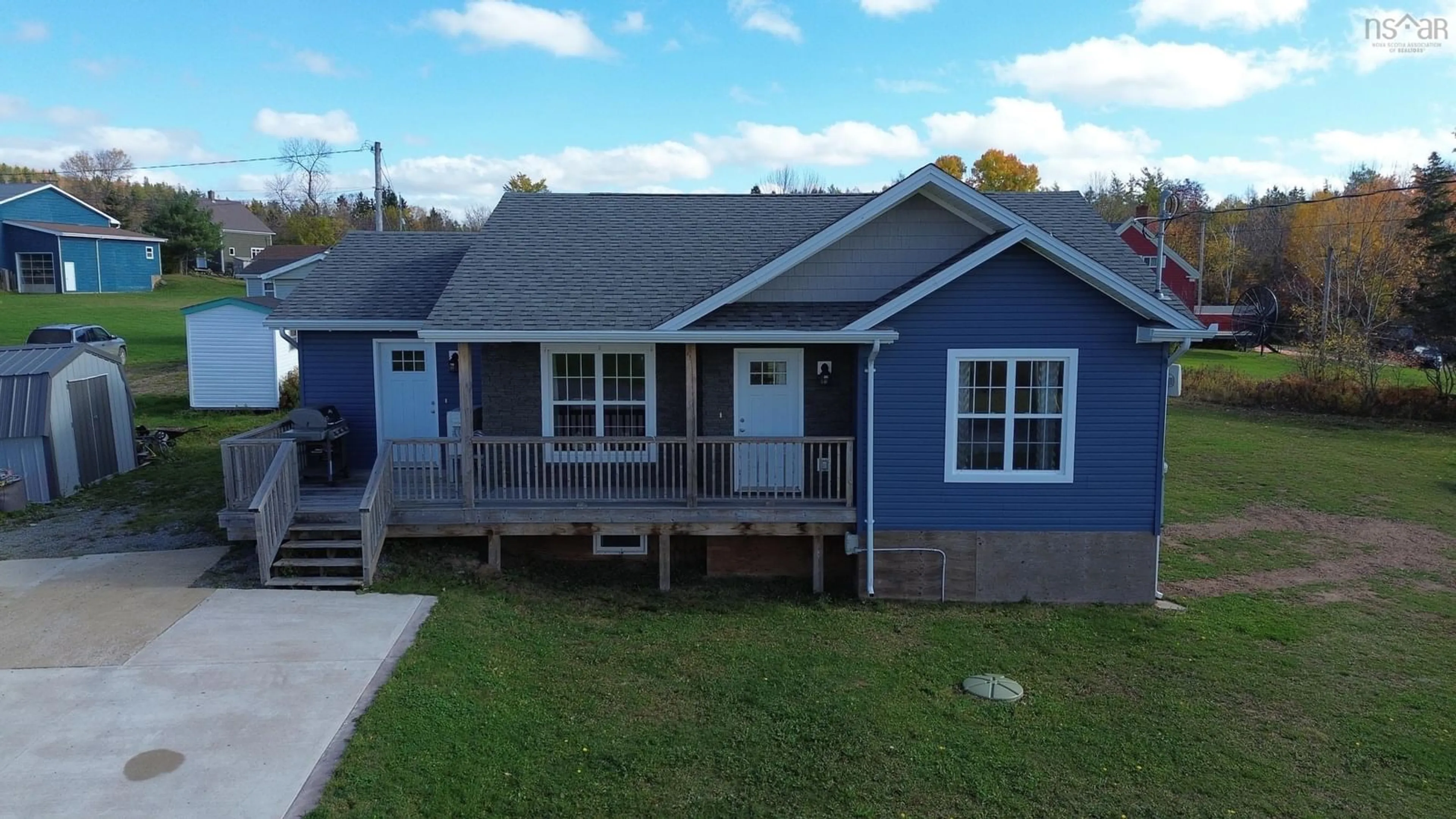 Home with vinyl exterior material, street for 11 Brynlees Lane, Mabou Nova Scotia B0E 1X0