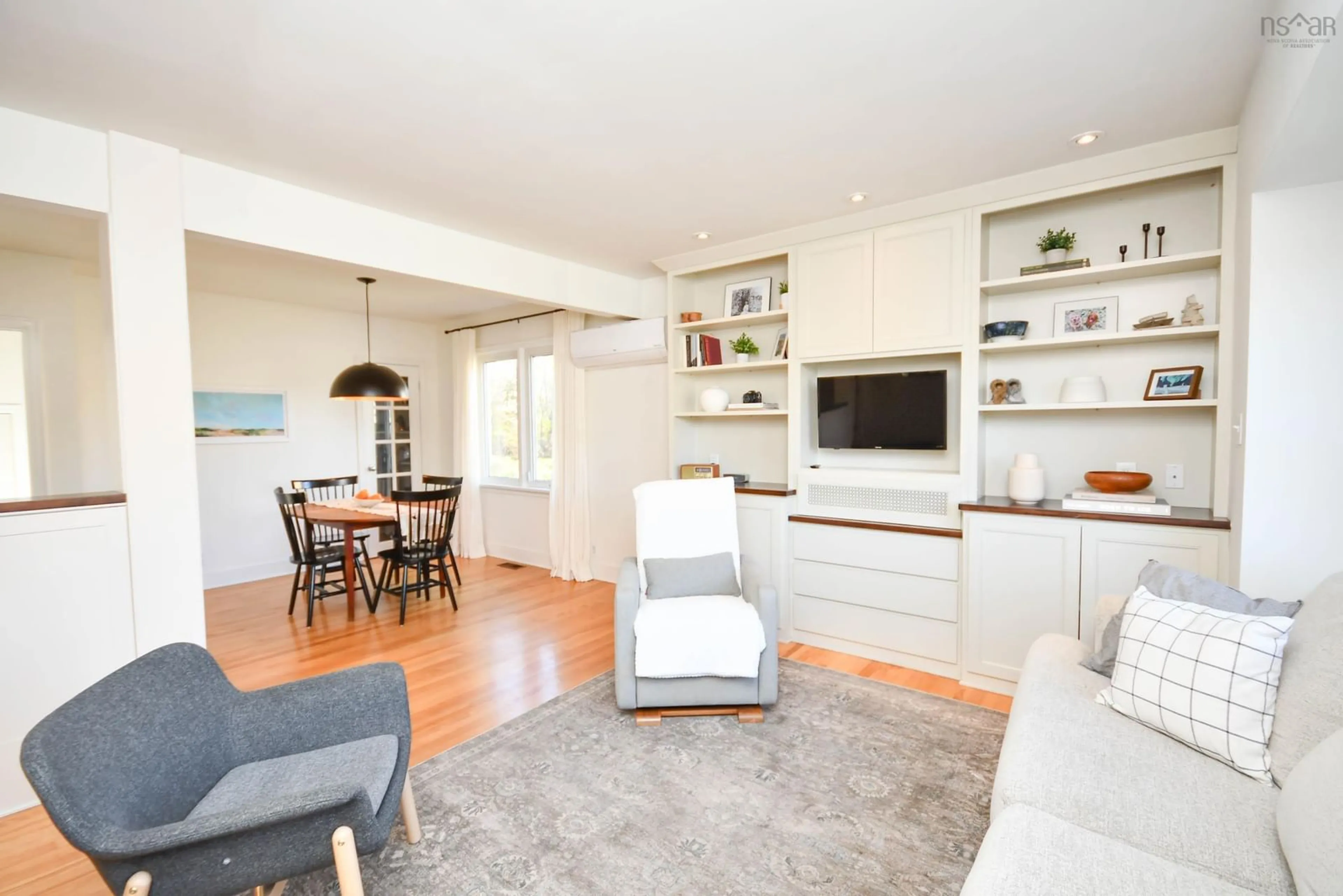 Living room with furniture, wood/laminate floor for 11 Walters St, Dartmouth Nova Scotia B2W 1S9