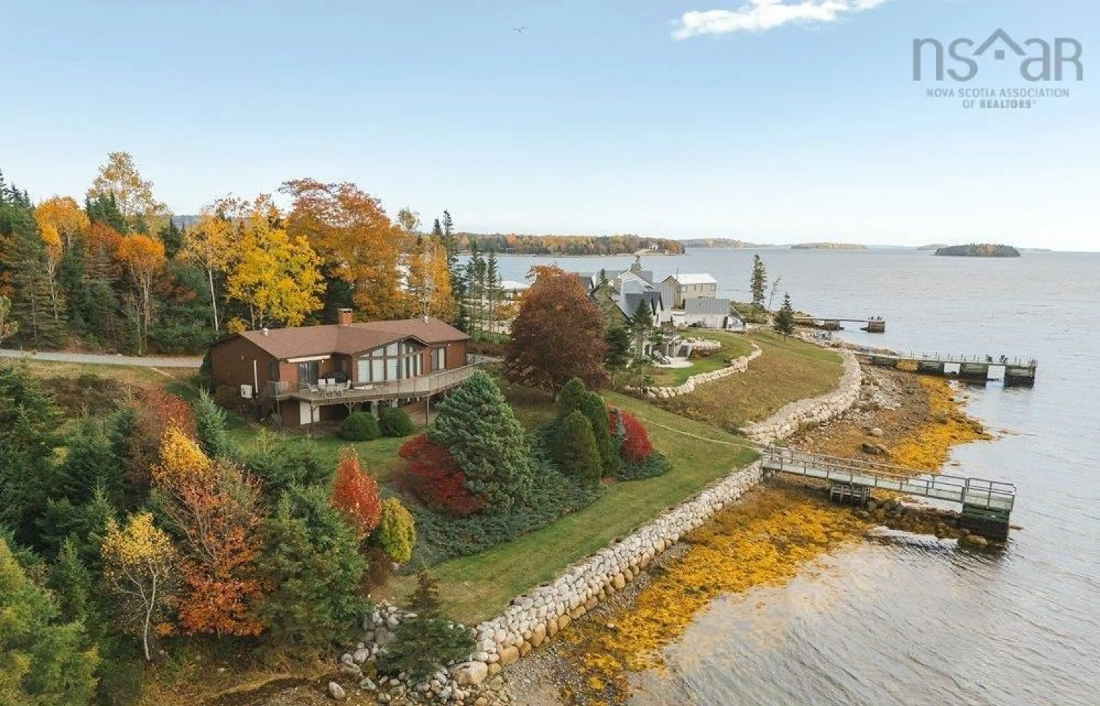 A pic from outside/outdoor area/front of a property/back of a property/a pic from drone, water/lake/river/ocean view for 248 Marine Dr, Chester Basin Nova Scotia B0J 1K0