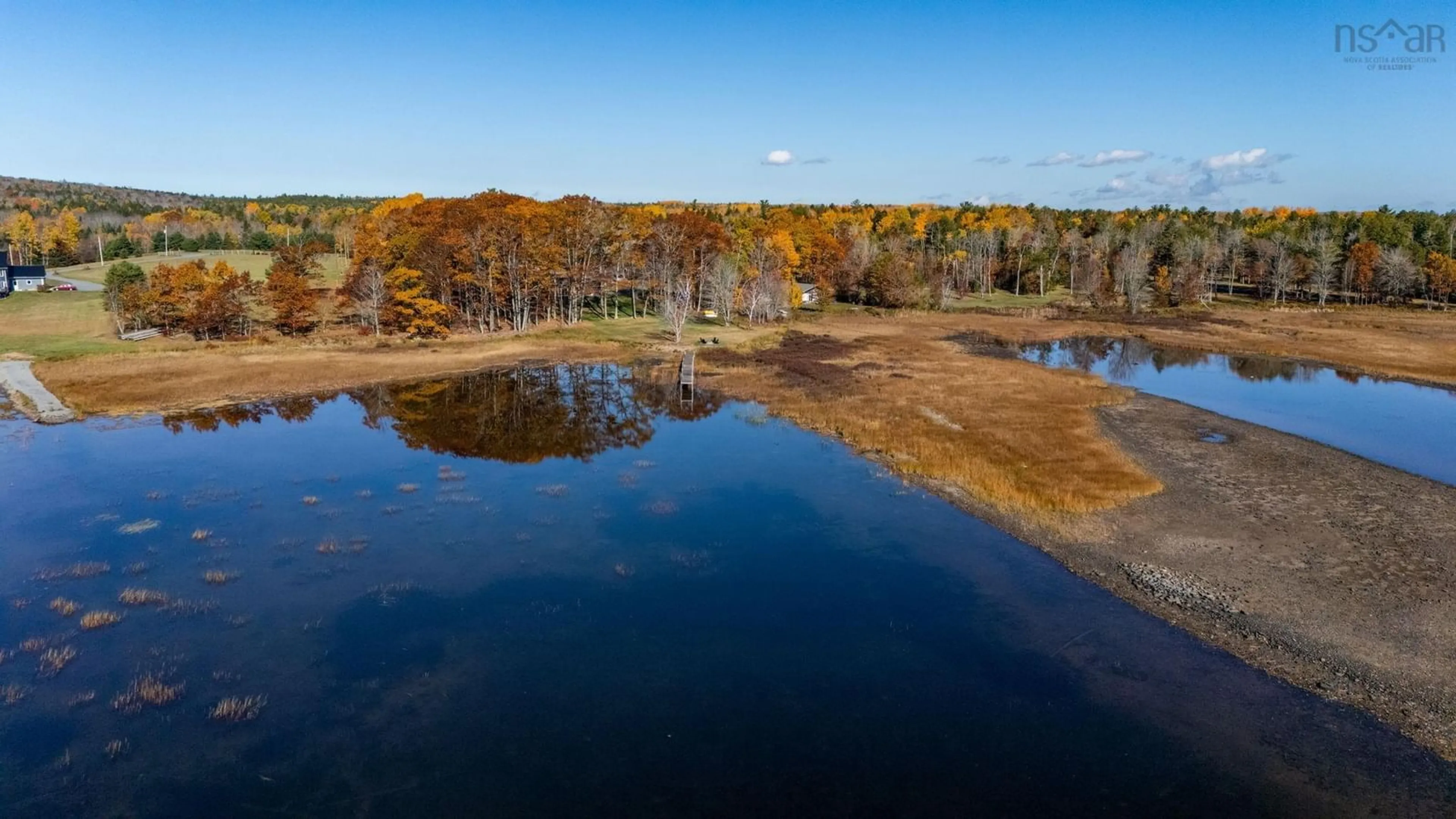 A pic from outside/outdoor area/front of a property/back of a property/a pic from drone, water/lake/river/ocean view for 40 Martins Point Rd, Enfield Nova Scotia B2T 1H9