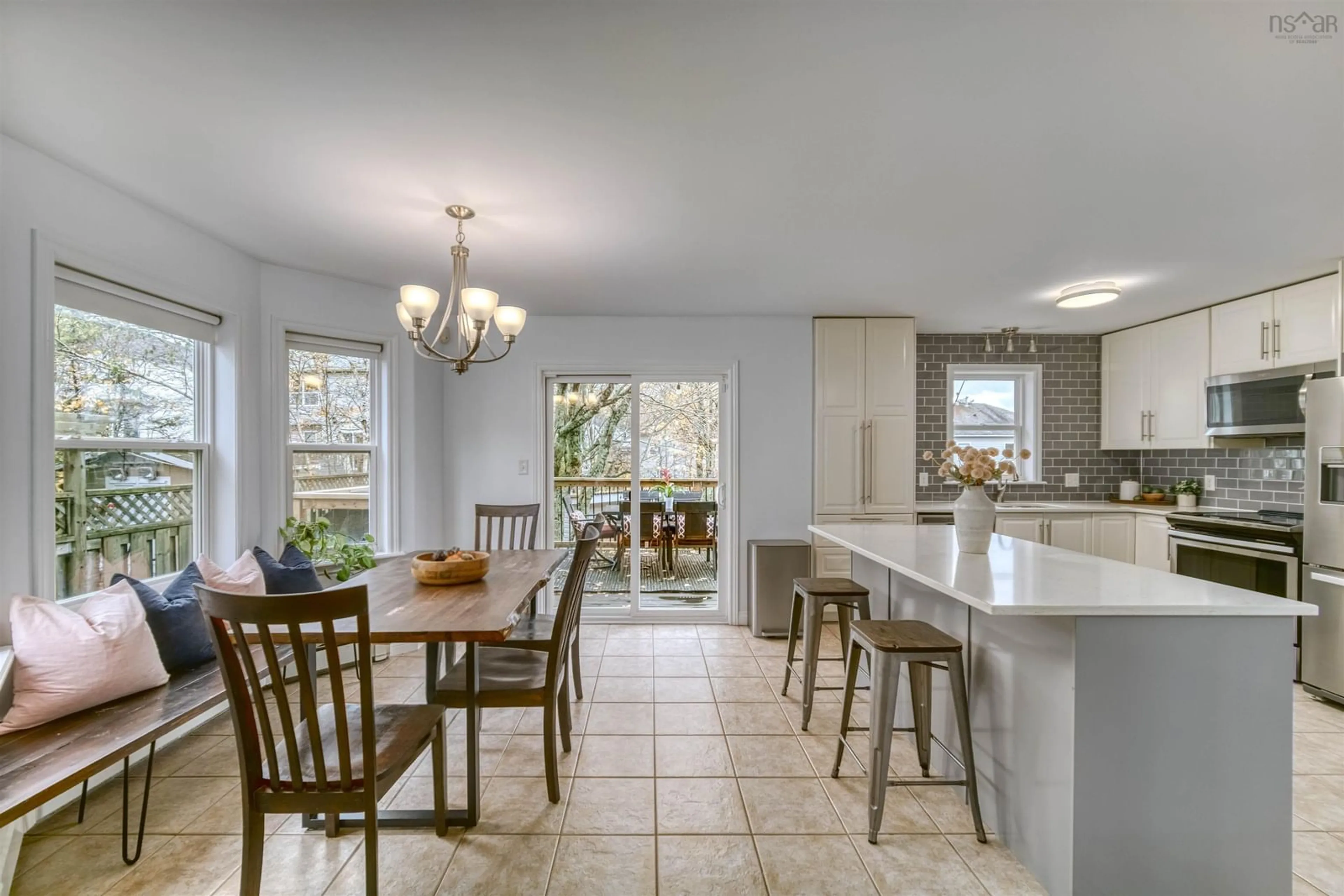 Open concept kitchen, ceramic/tile floor for 208 Oceanview Dr, Bedford Nova Scotia B4A 4G9