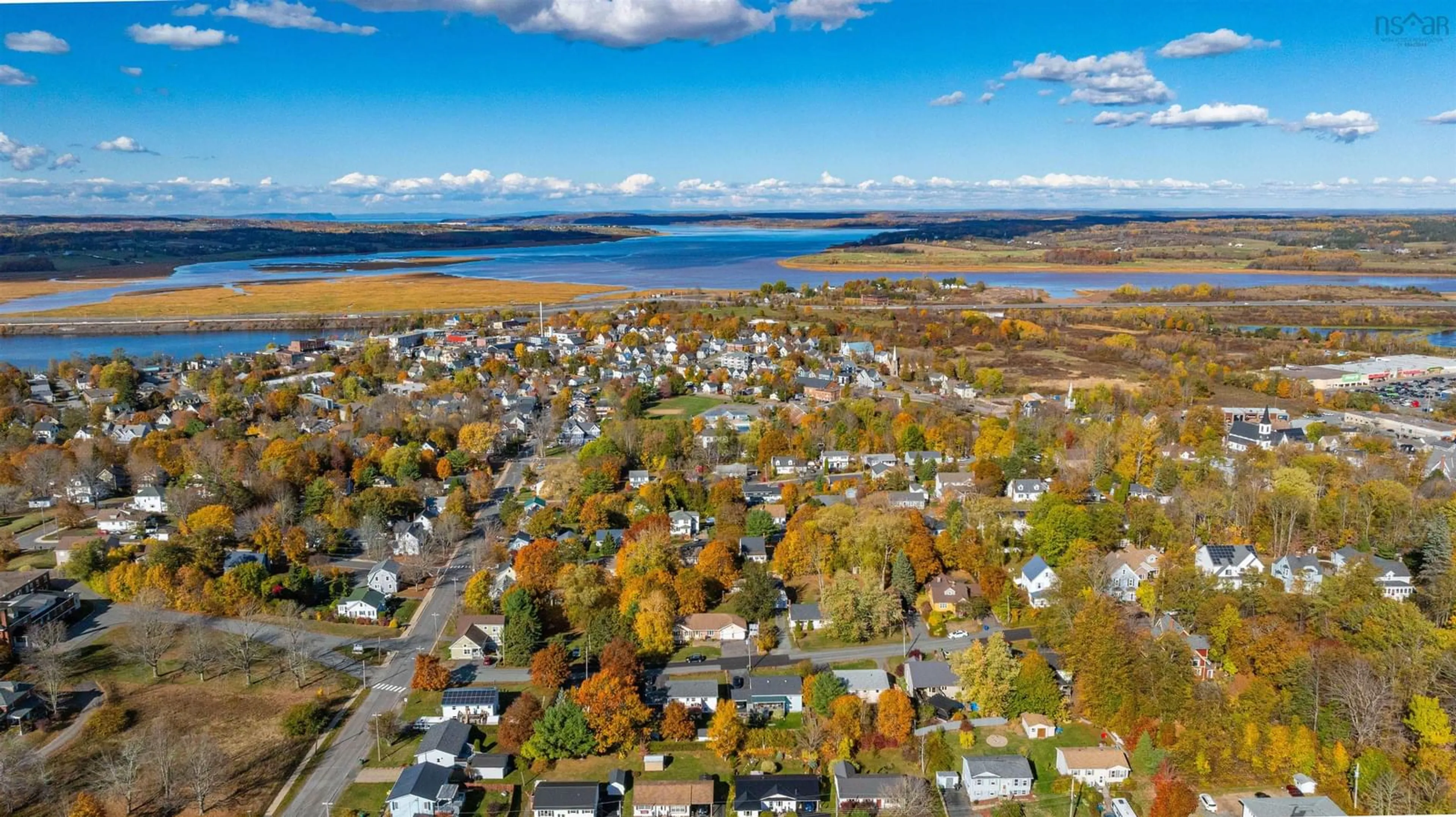 A pic from outside/outdoor area/front of a property/back of a property/a pic from drone, water/lake/river/ocean view for 417 Wilson St, Windsor Nova Scotia B0N 2T0