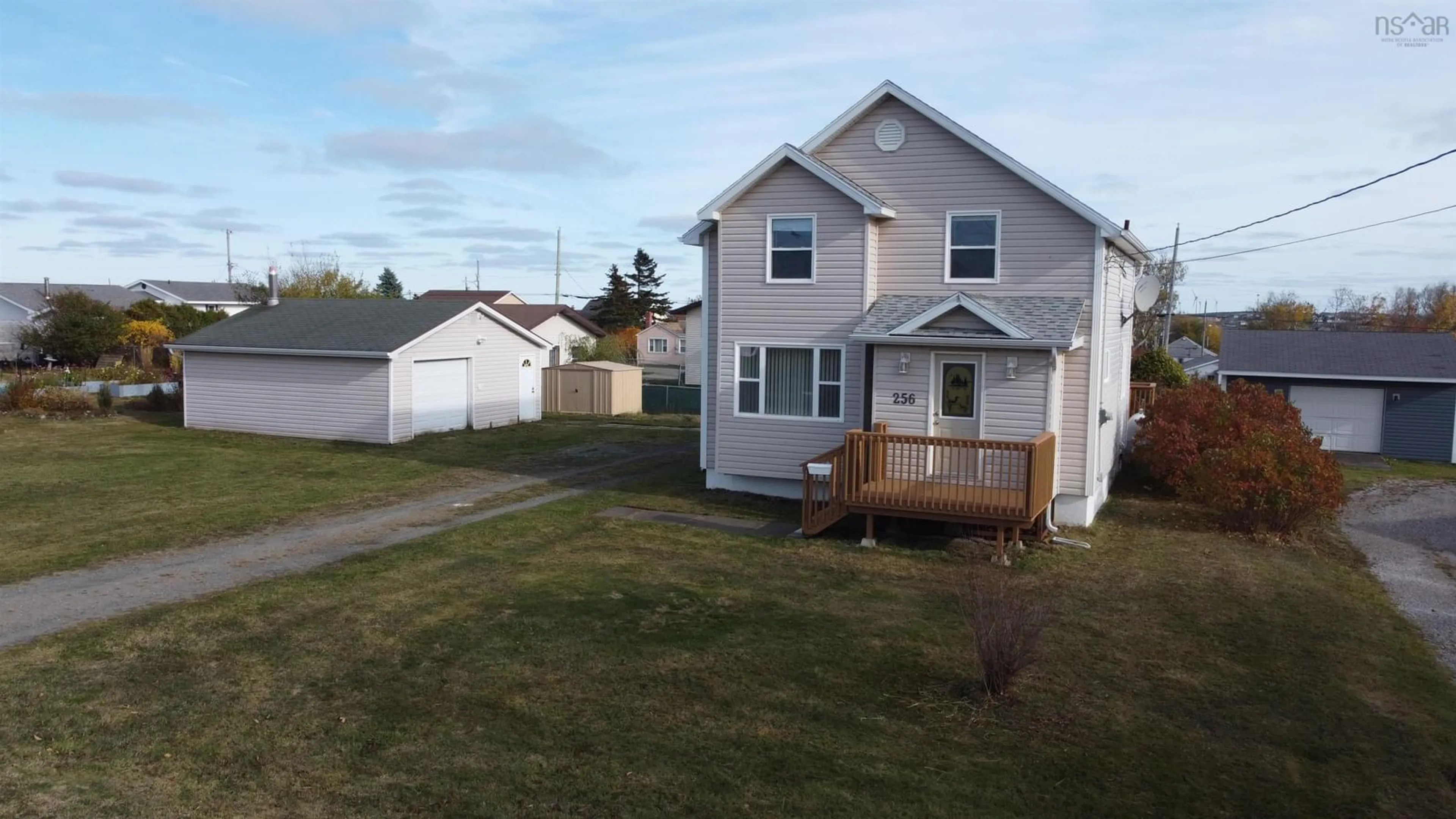 A pic from outside/outdoor area/front of a property/back of a property/a pic from drone, street for 256 Ling St, New Waterford Nova Scotia B1H 2W4