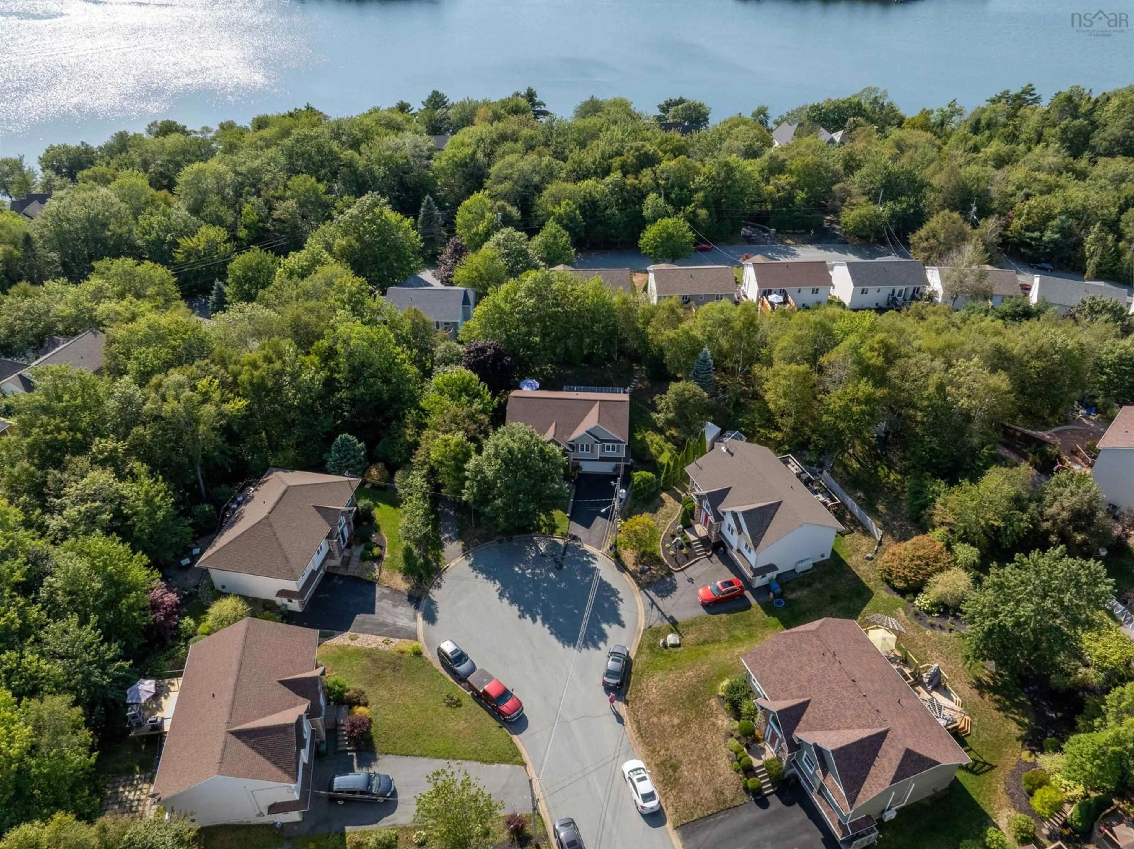 A pic from outside/outdoor area/front of a property/back of a property/a pic from drone, water/lake/river/ocean view for 39 Hazelnut Crt, Dartmouth Nova Scotia B2X 3V4