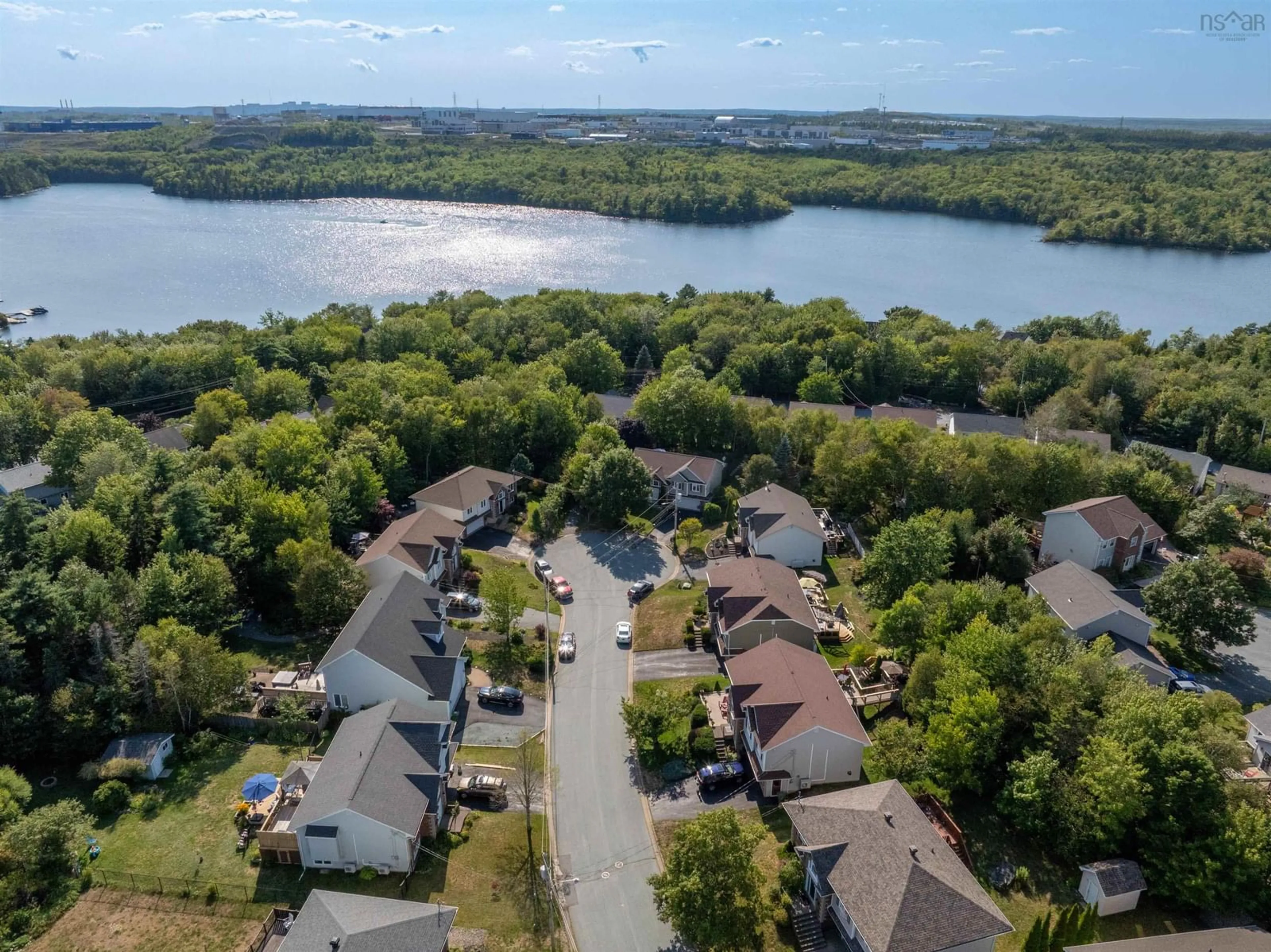A pic from outside/outdoor area/front of a property/back of a property/a pic from drone, water/lake/river/ocean view for 39 Hazelnut Crt, Dartmouth Nova Scotia B2X 3V4