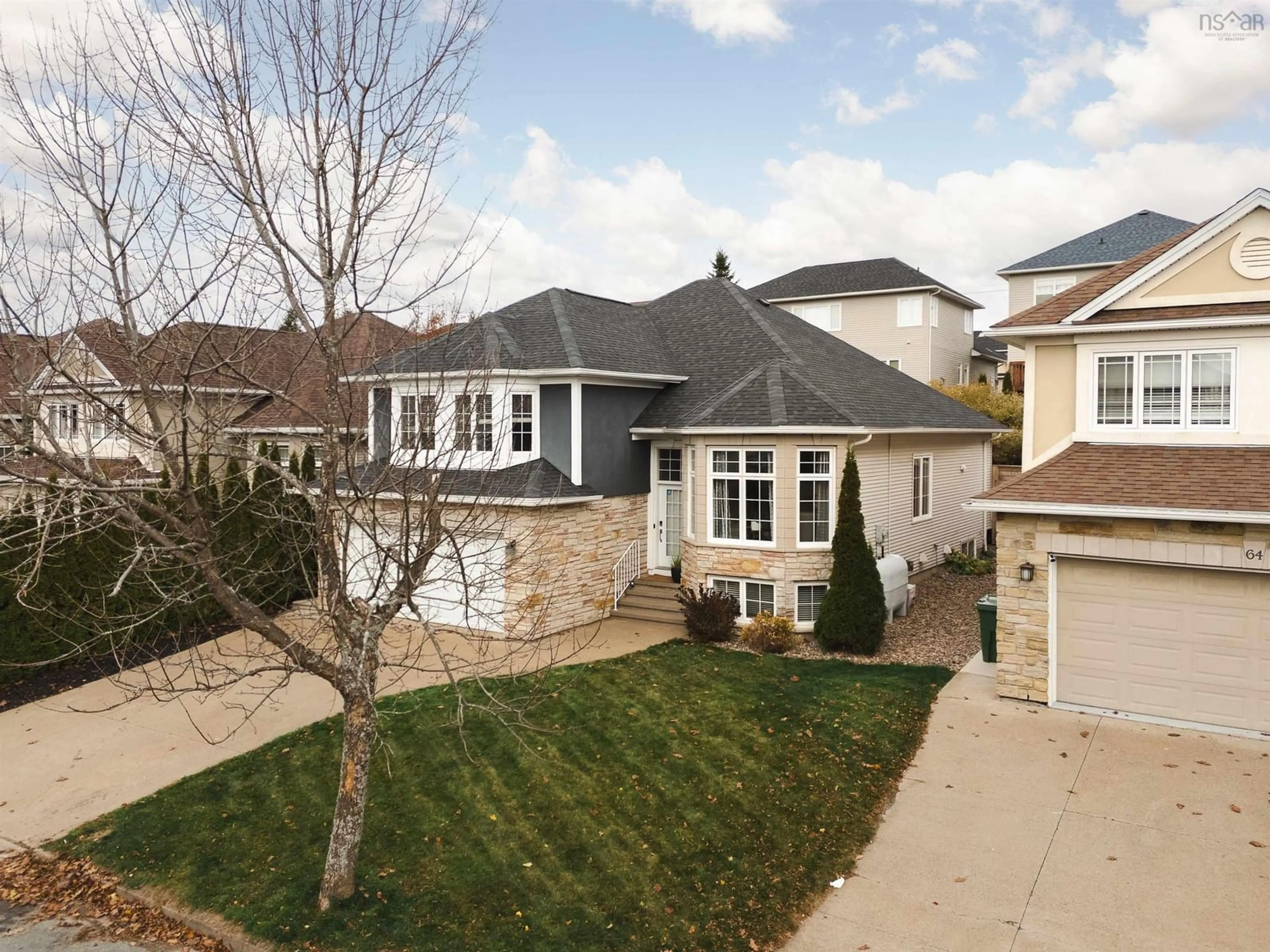 Home with vinyl exterior material, street for 60 Ridgepark Lane, Halifax Nova Scotia B3N 3J2