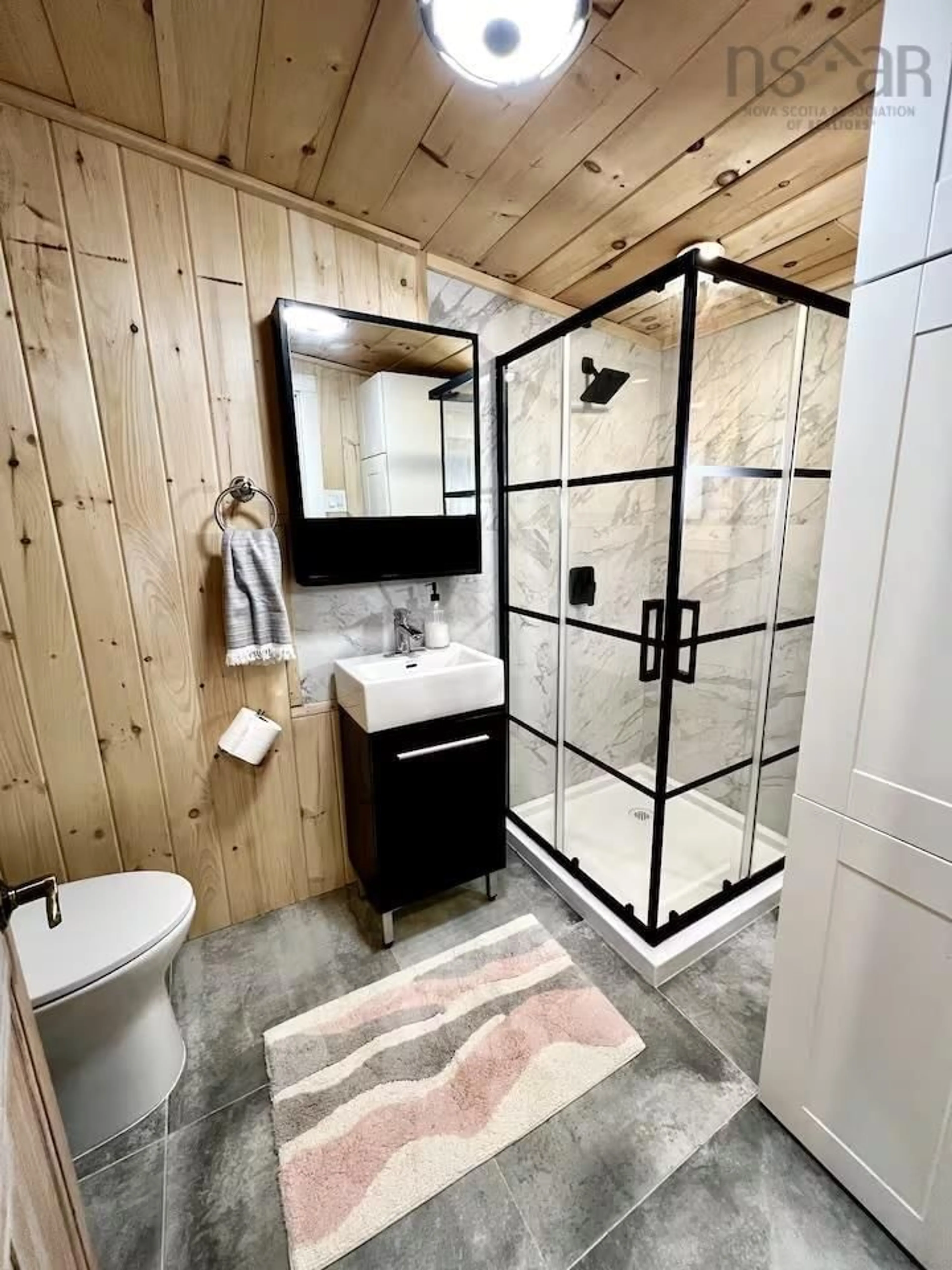 Contemporary bathroom, ceramic/tile floor for 8848 St Margarets Bay Rd, Queensland Nova Scotia B0J 1T0
