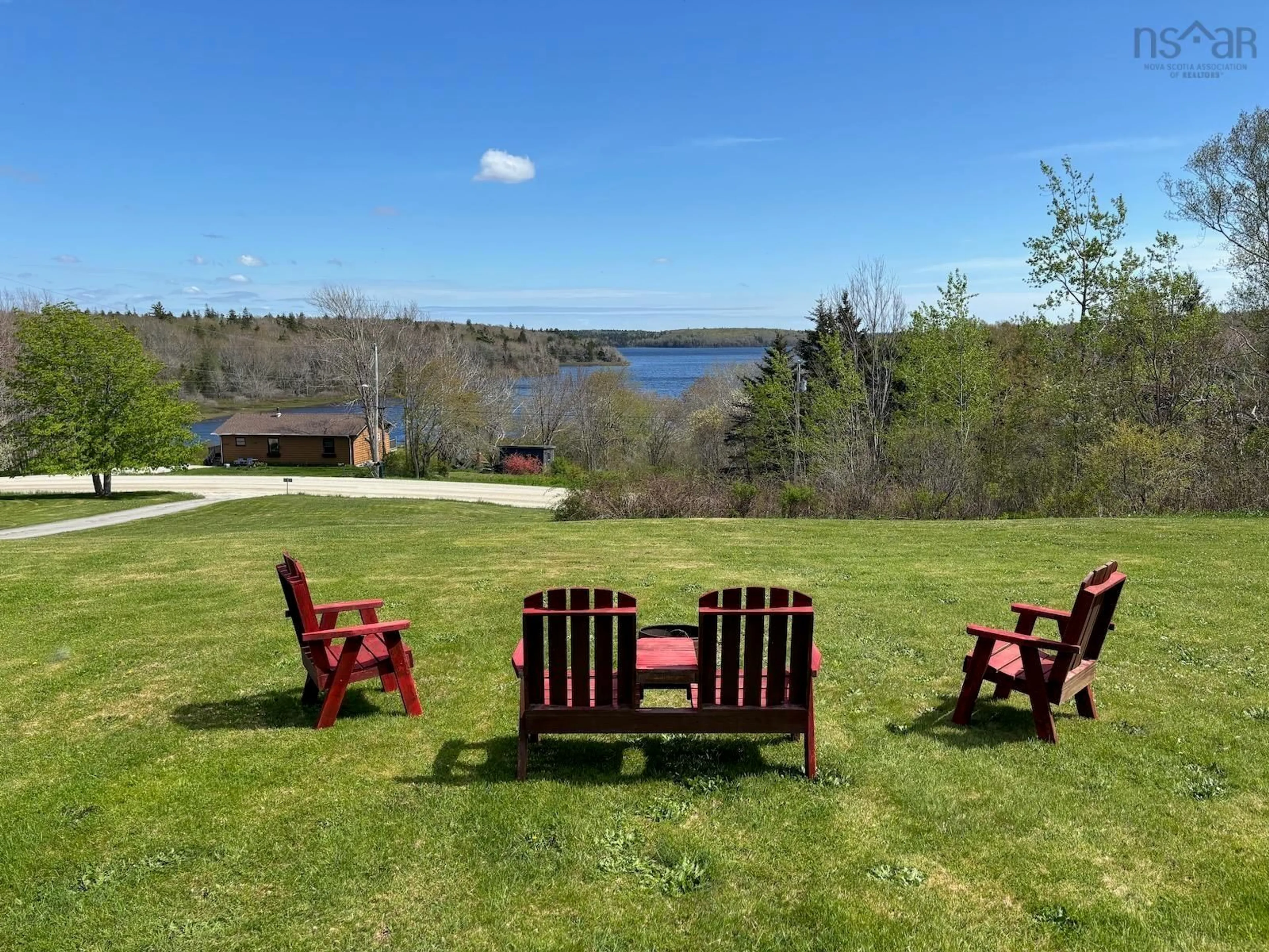 A pic from outside/outdoor area/front of a property/back of a property/a pic from drone, water/lake/river/ocean view for 3593 Lake George Rd, Norwood Nova Scotia B5A 5L6