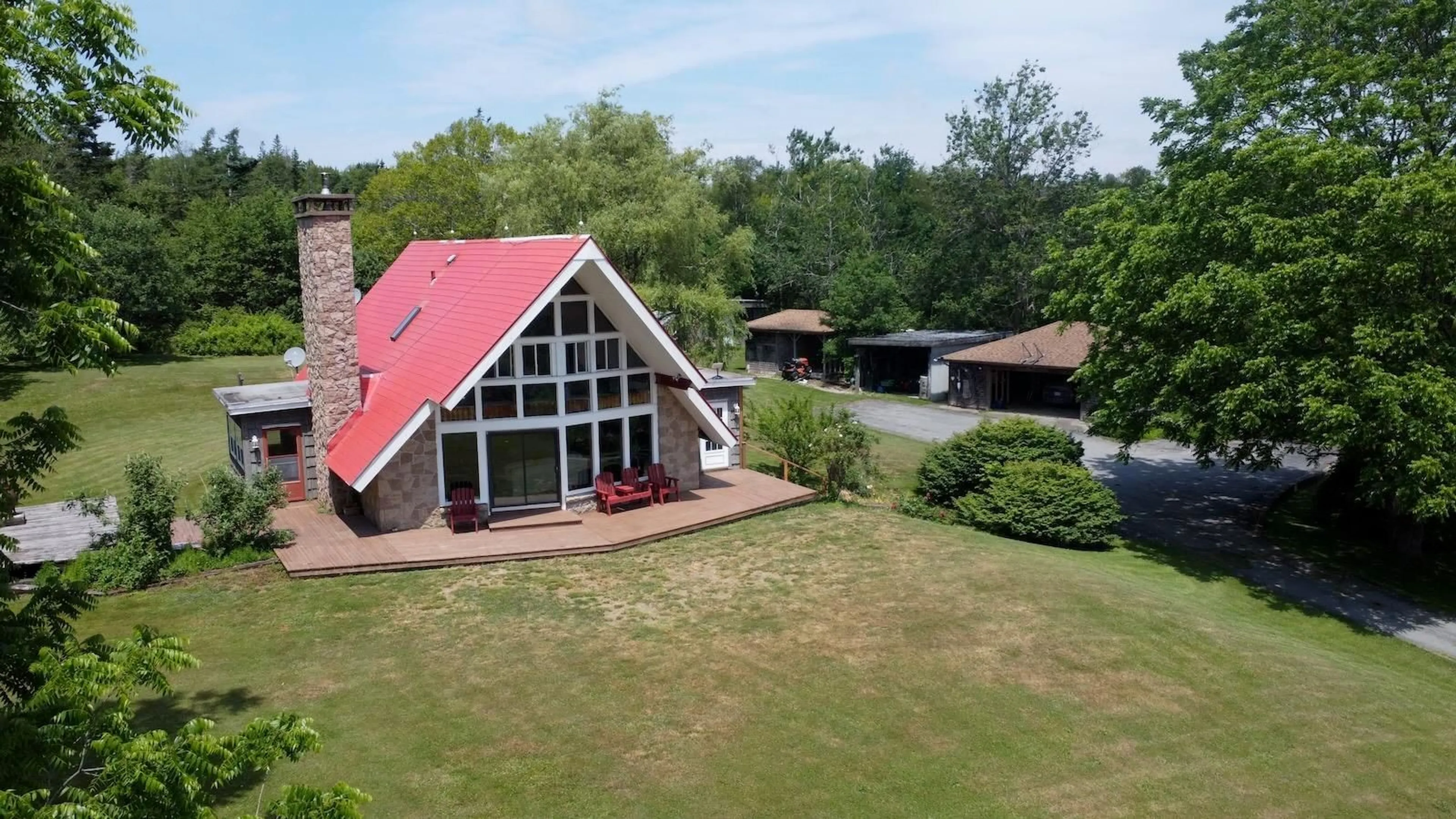 A pic from outside/outdoor area/front of a property/back of a property/a pic from drone, building for 3593 Lake George Rd, Norwood Nova Scotia B5A 5L6