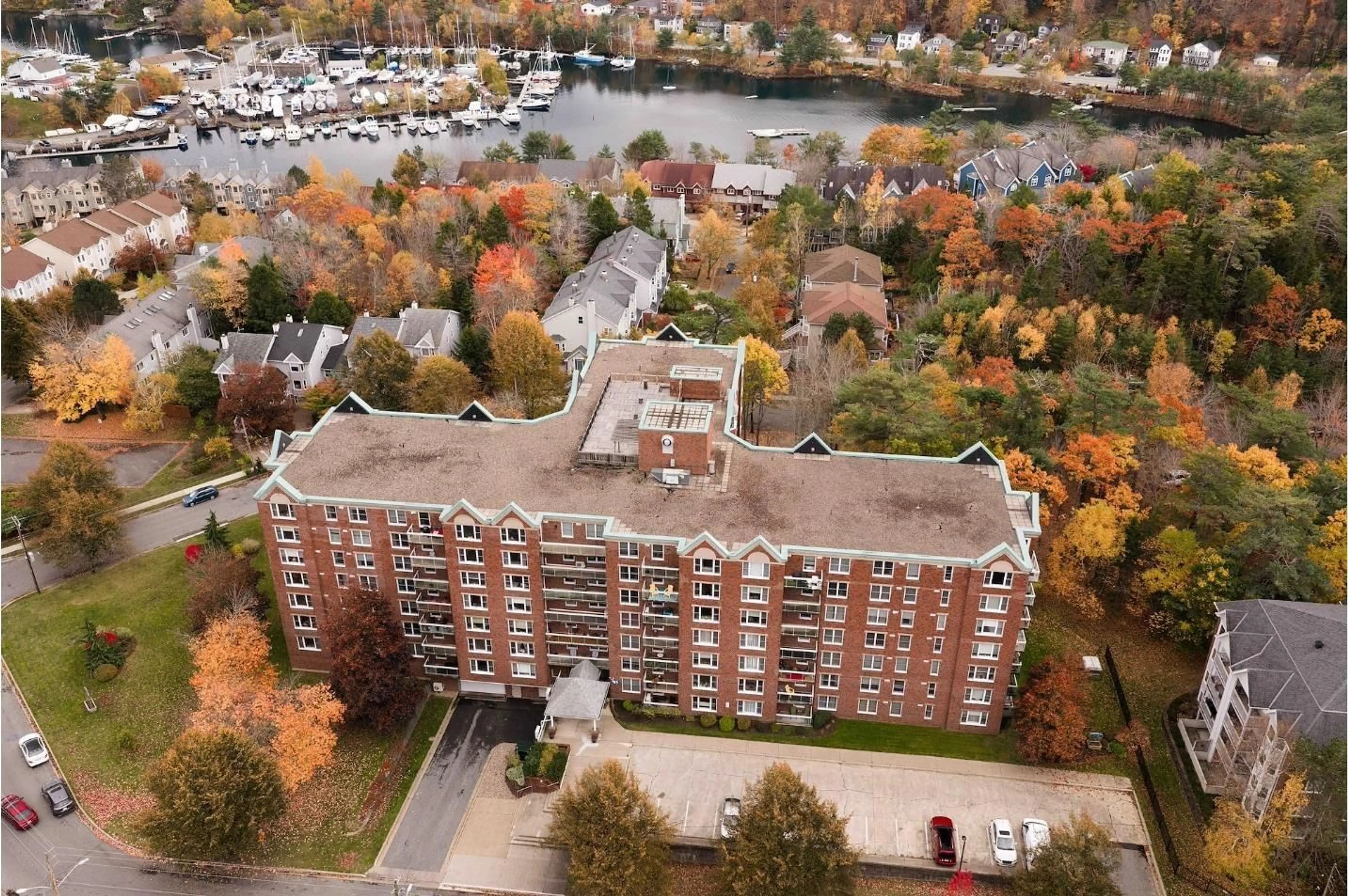 A pic from outside/outdoor area/front of a property/back of a property/a pic from drone, water/lake/river/ocean view for 85 Spinnaker Dr #312, Halifax Nova Scotia B3N 3E3