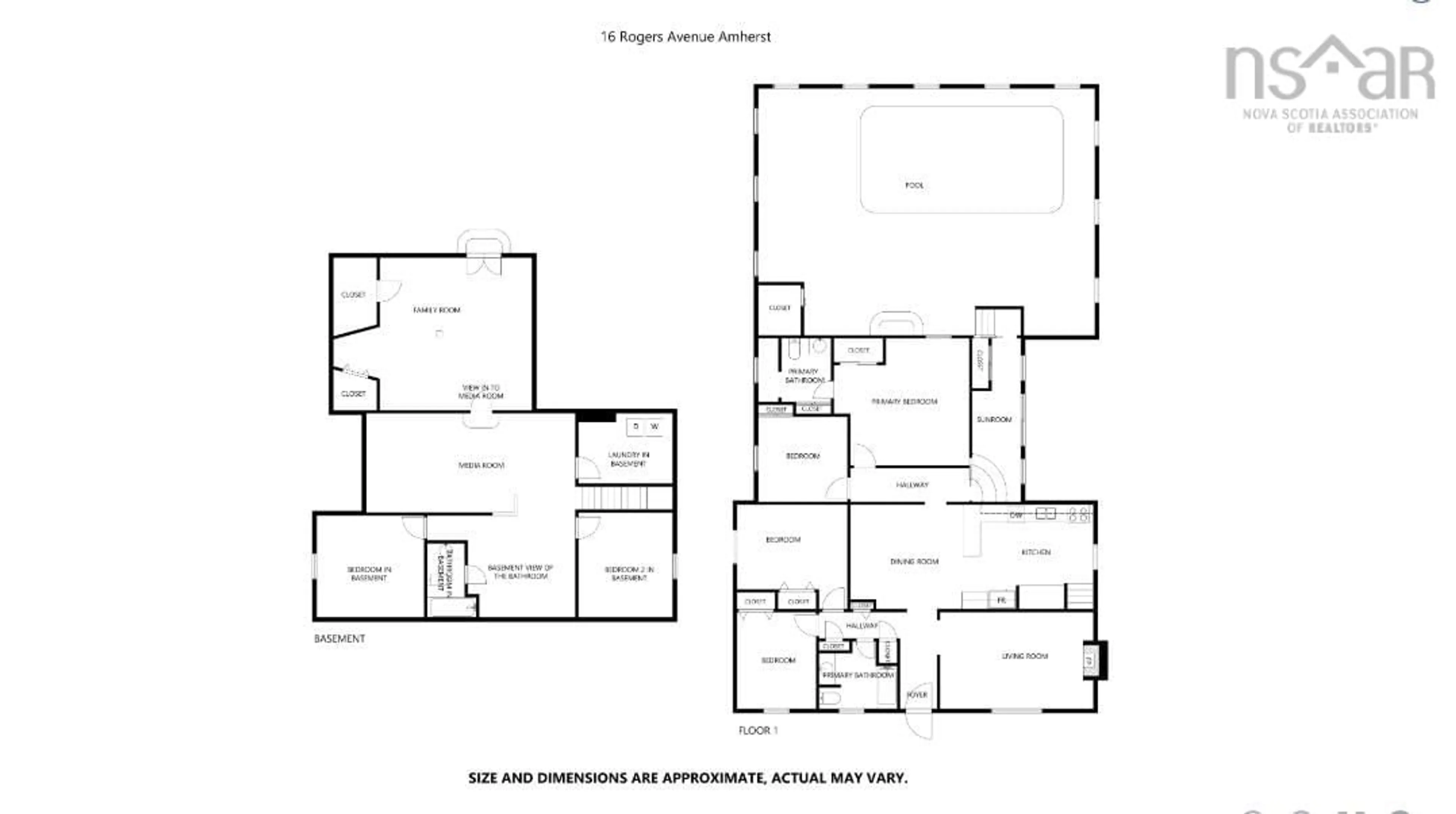 Floor plan for 16 Rogers Ave, Amherst Nova Scotia B4H 2J7
