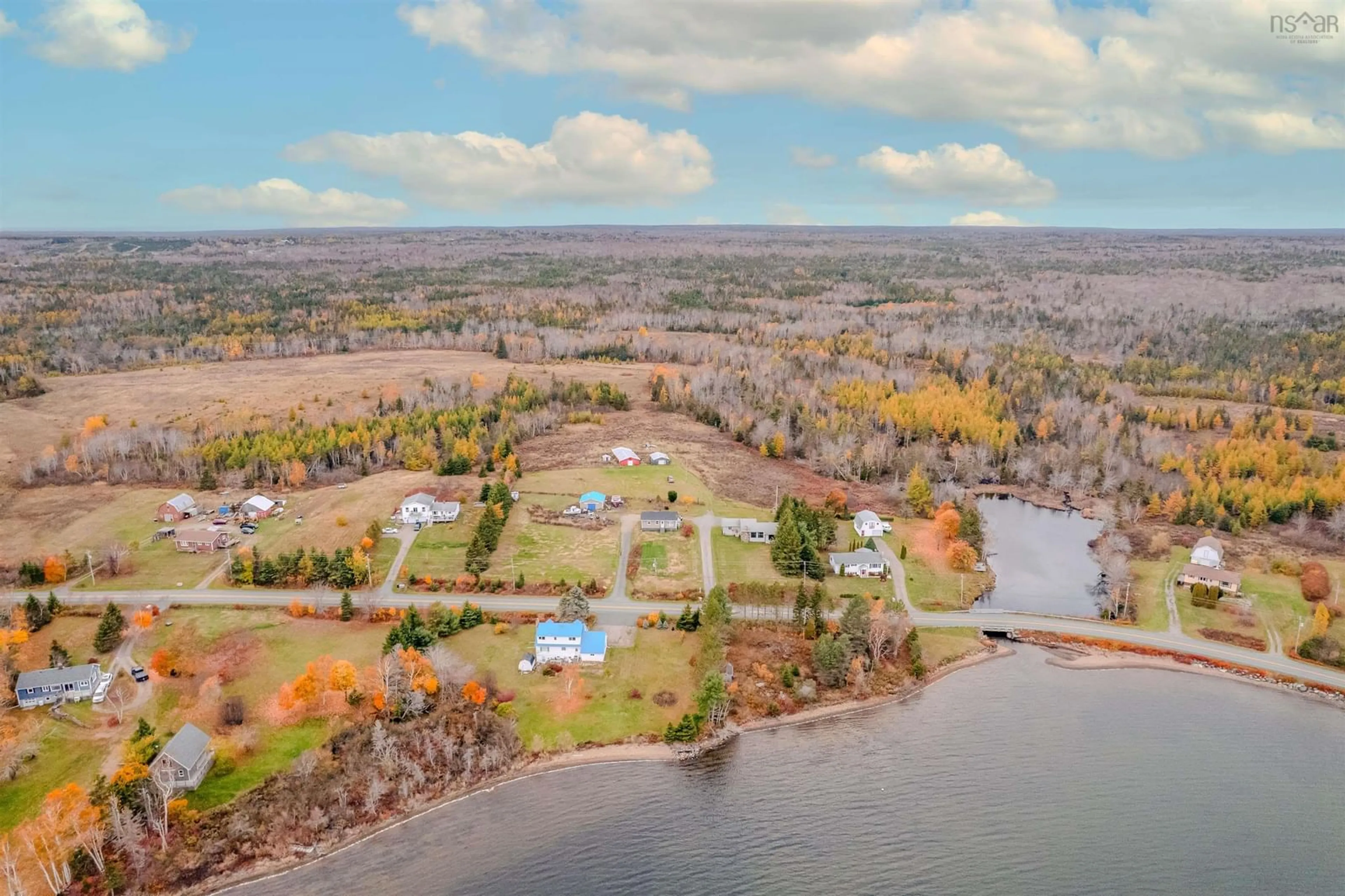 A pic from outside/outdoor area/front of a property/back of a property/a pic from drone, water/lake/river/ocean view for 430 Hillside Rd, Albert Bridge Nova Scotia B1K 3J1