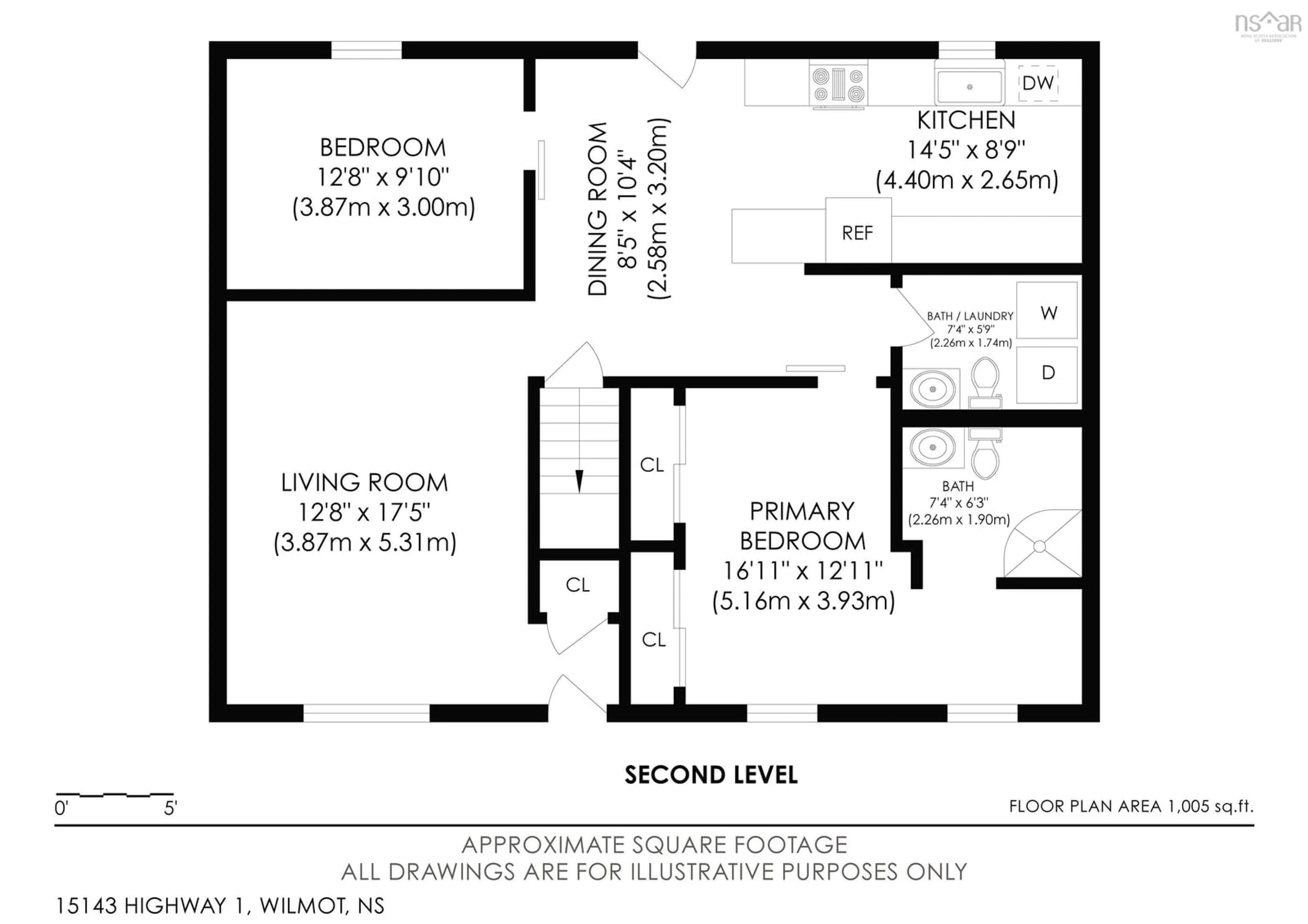 Floor plan for 15143 Highway 1, Wilmot Nova Scotia B0P 1R0