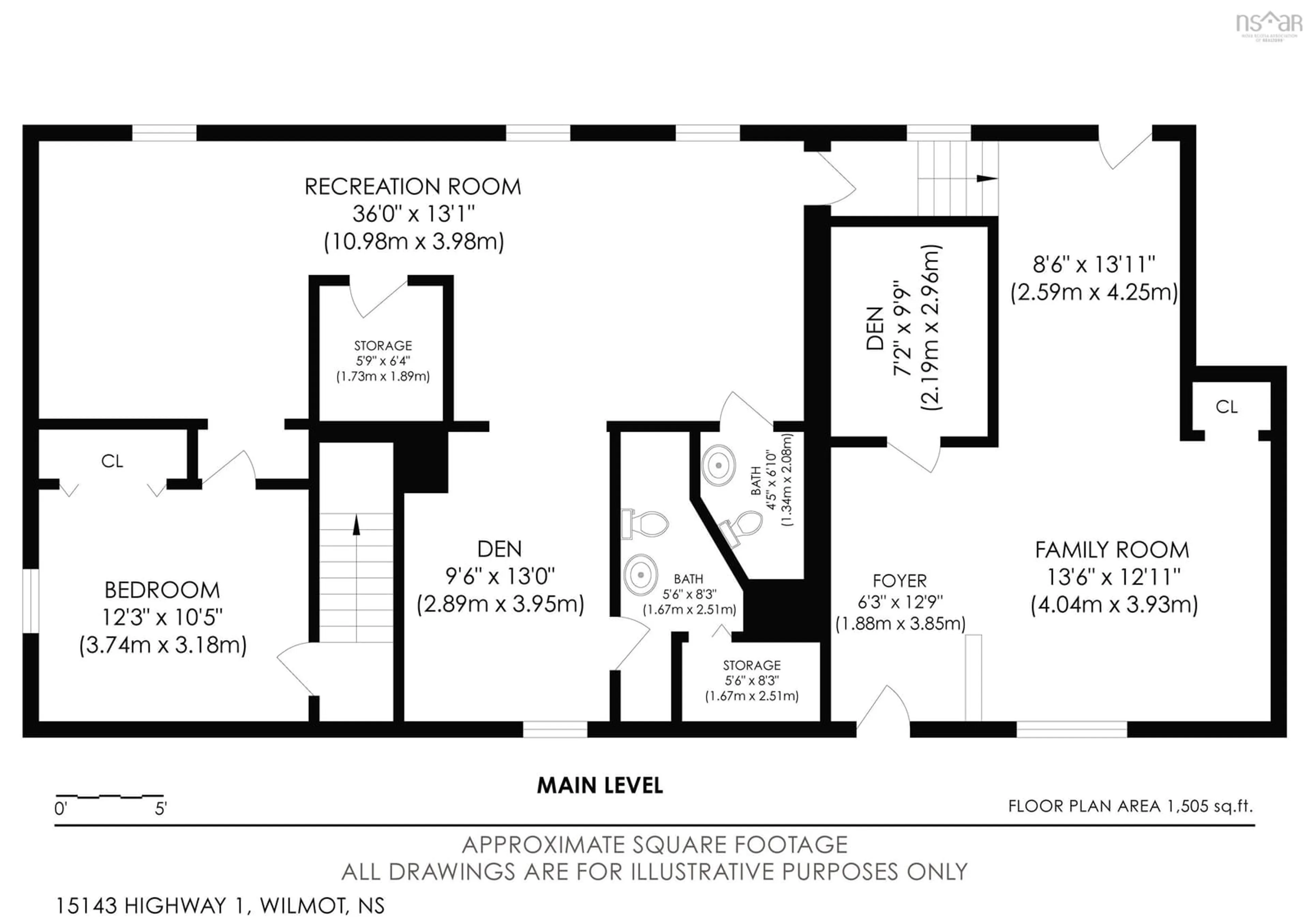 Floor plan for 15143 Highway 1, Wilmot Nova Scotia B0P 1R0