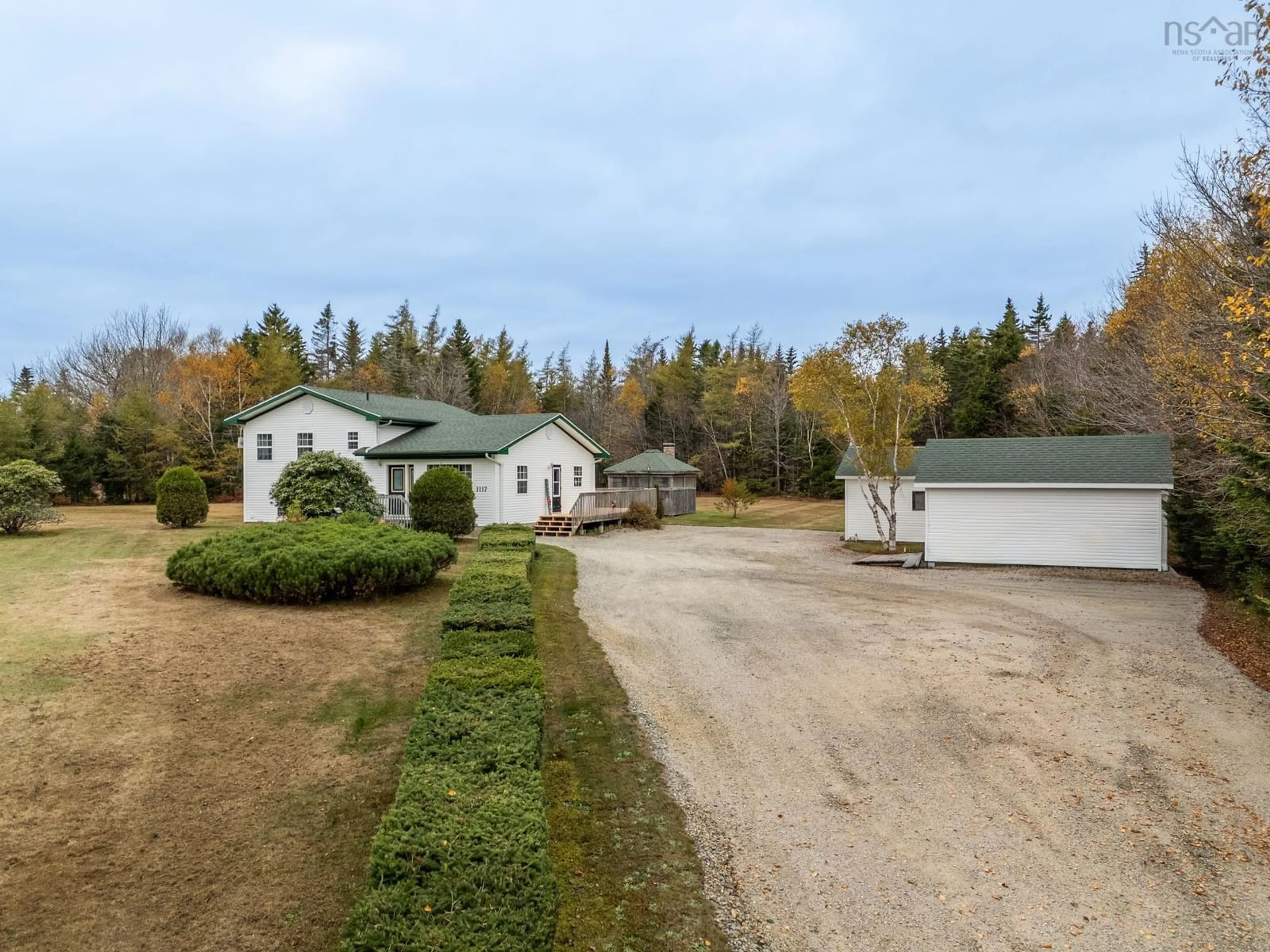 A pic from outside/outdoor area/front of a property/back of a property/a pic from drone, unknown for 1117 Highway 340, South Ohio Nova Scotia B5A 5N2