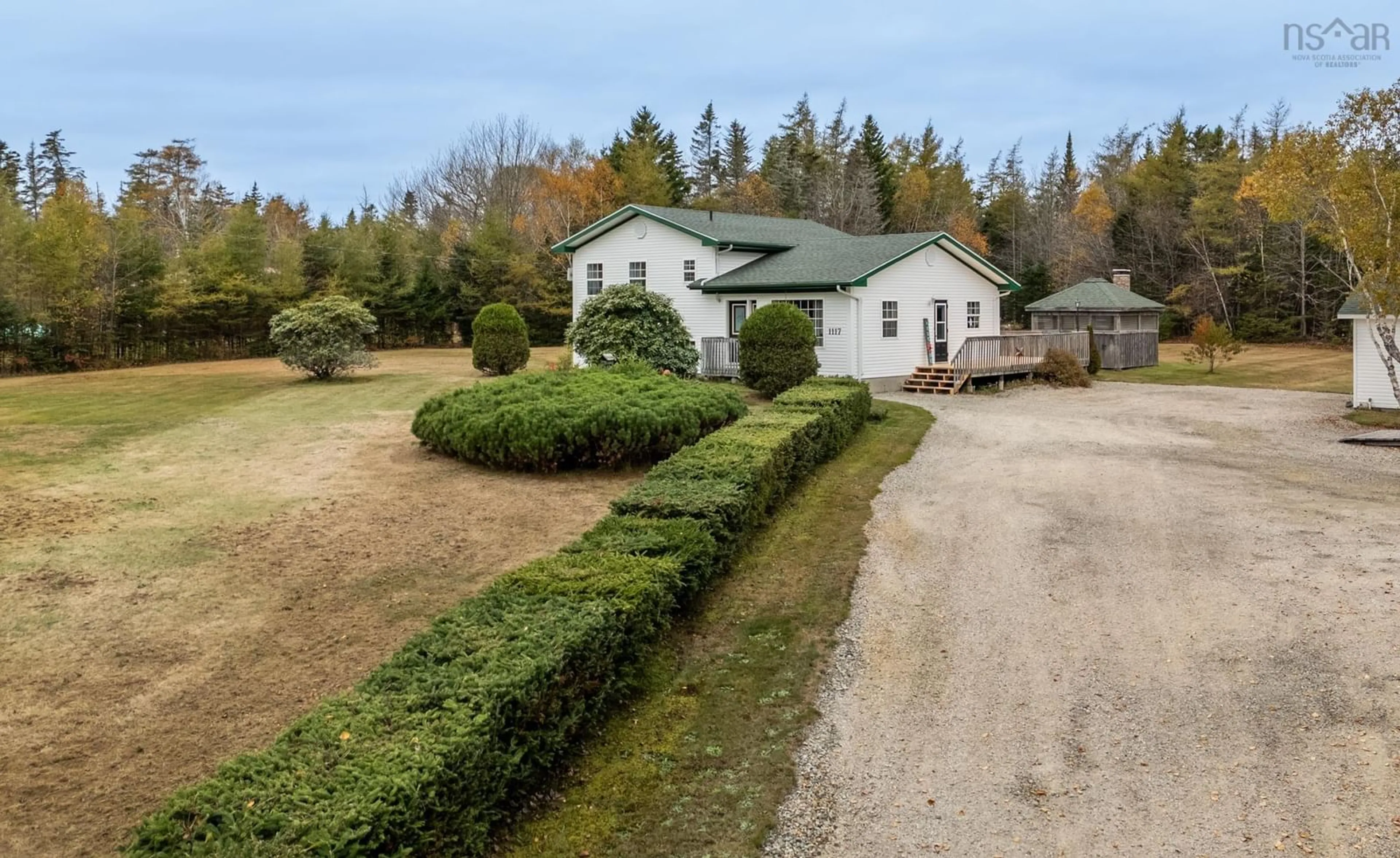 A pic from outside/outdoor area/front of a property/back of a property/a pic from drone, unknown for 1117 Highway 340, South Ohio Nova Scotia B5A 5N2