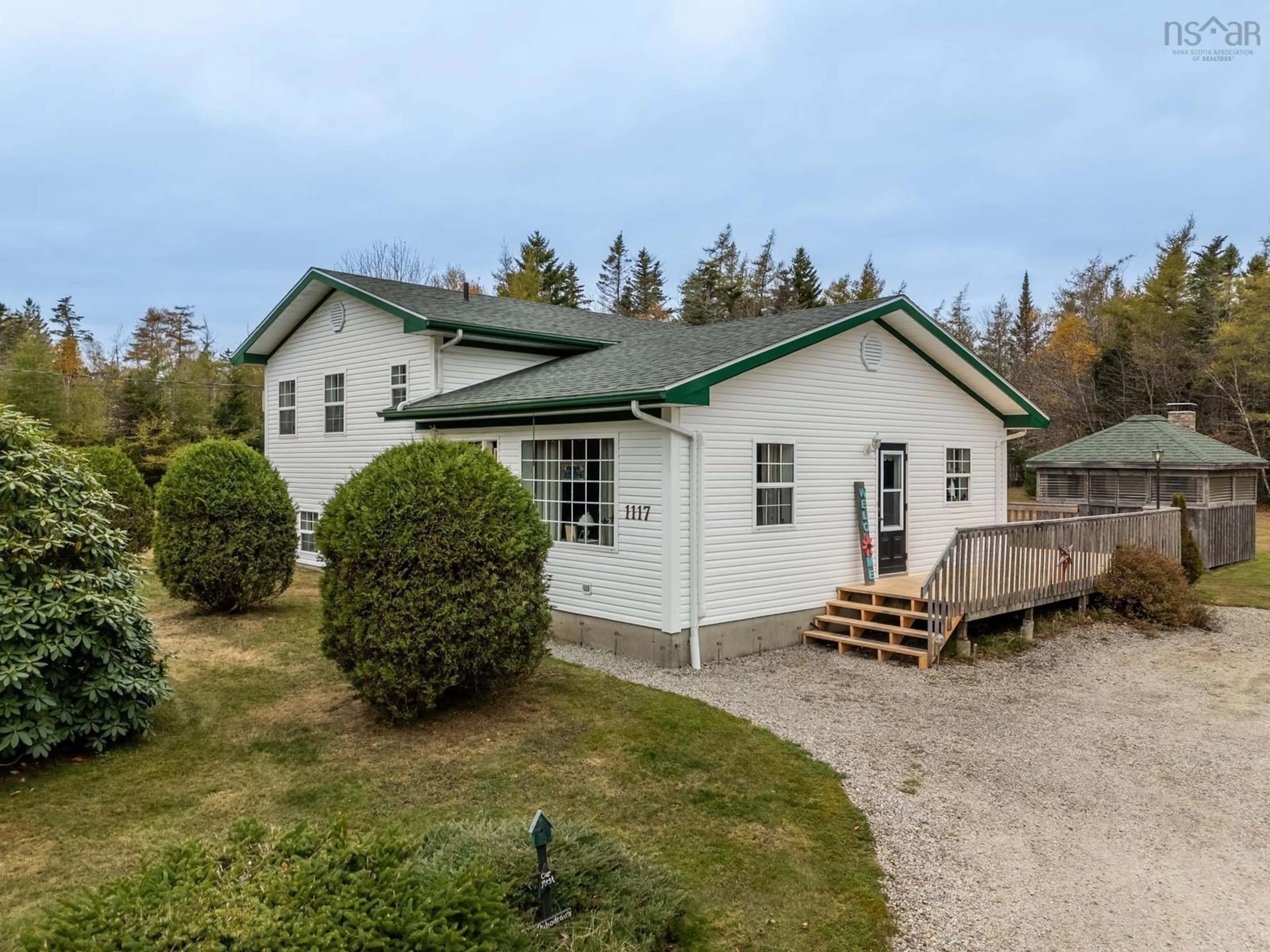 A pic from outside/outdoor area/front of a property/back of a property/a pic from drone, unknown for 1117 Highway 340, South Ohio Nova Scotia B5A 5N2