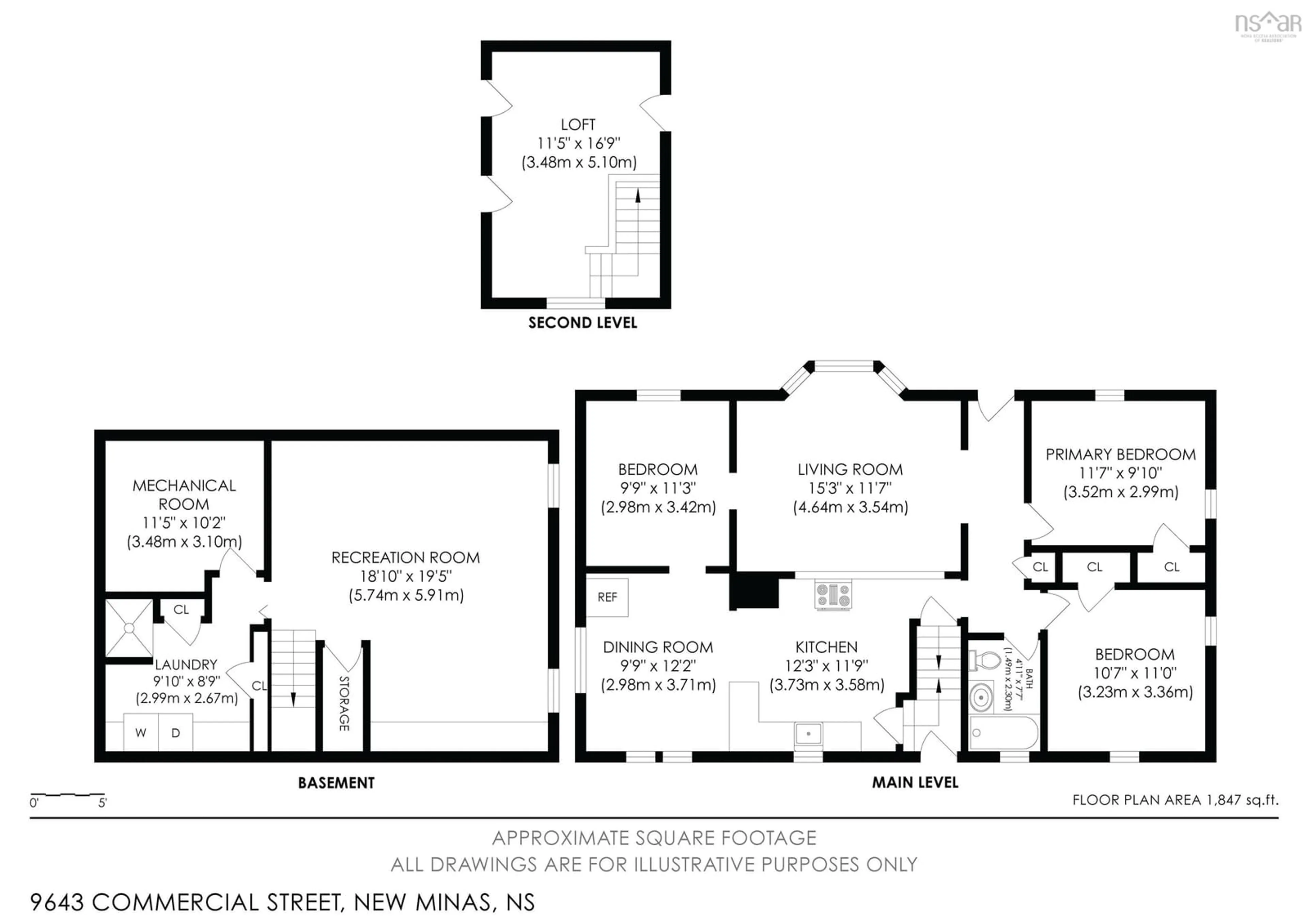 Floor plan for 9643 Commercial St, New Minas Nova Scotia B4N 3G6