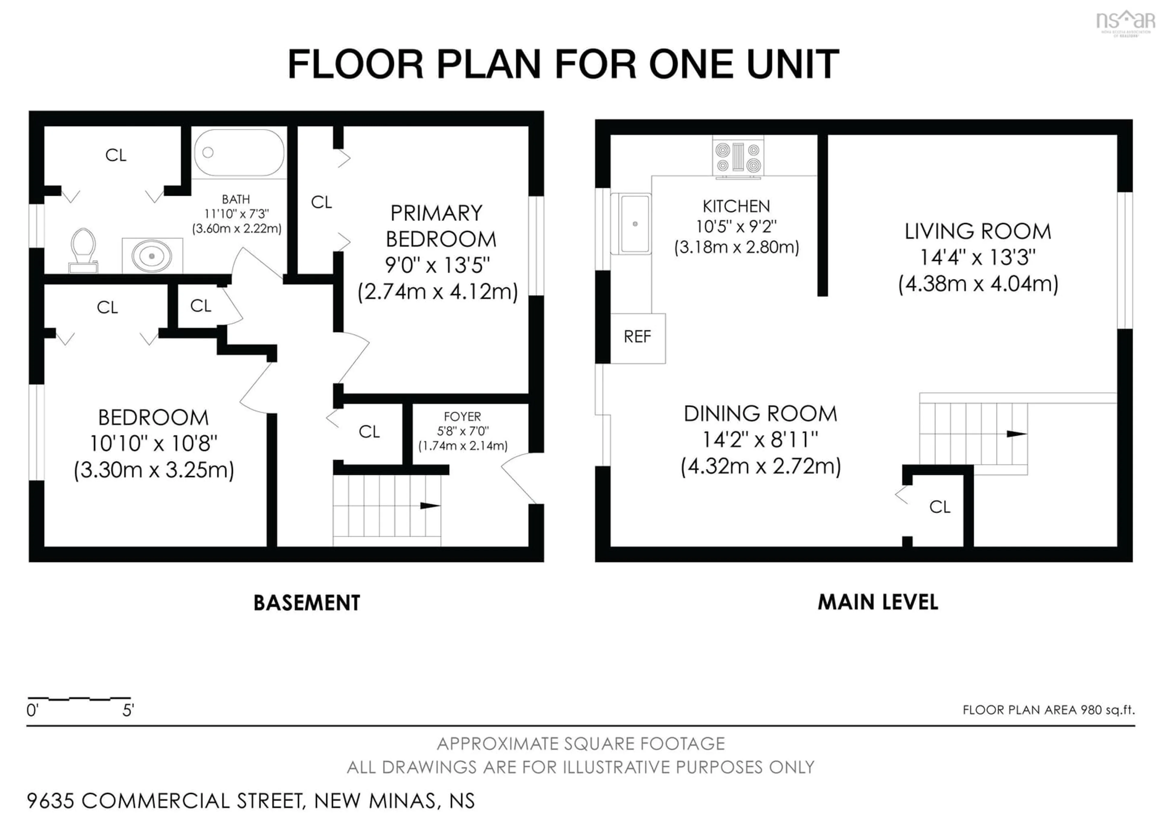 Floor plan for 9635/9637 Commercial St, New Minas Nova Scotia B4N 3G6