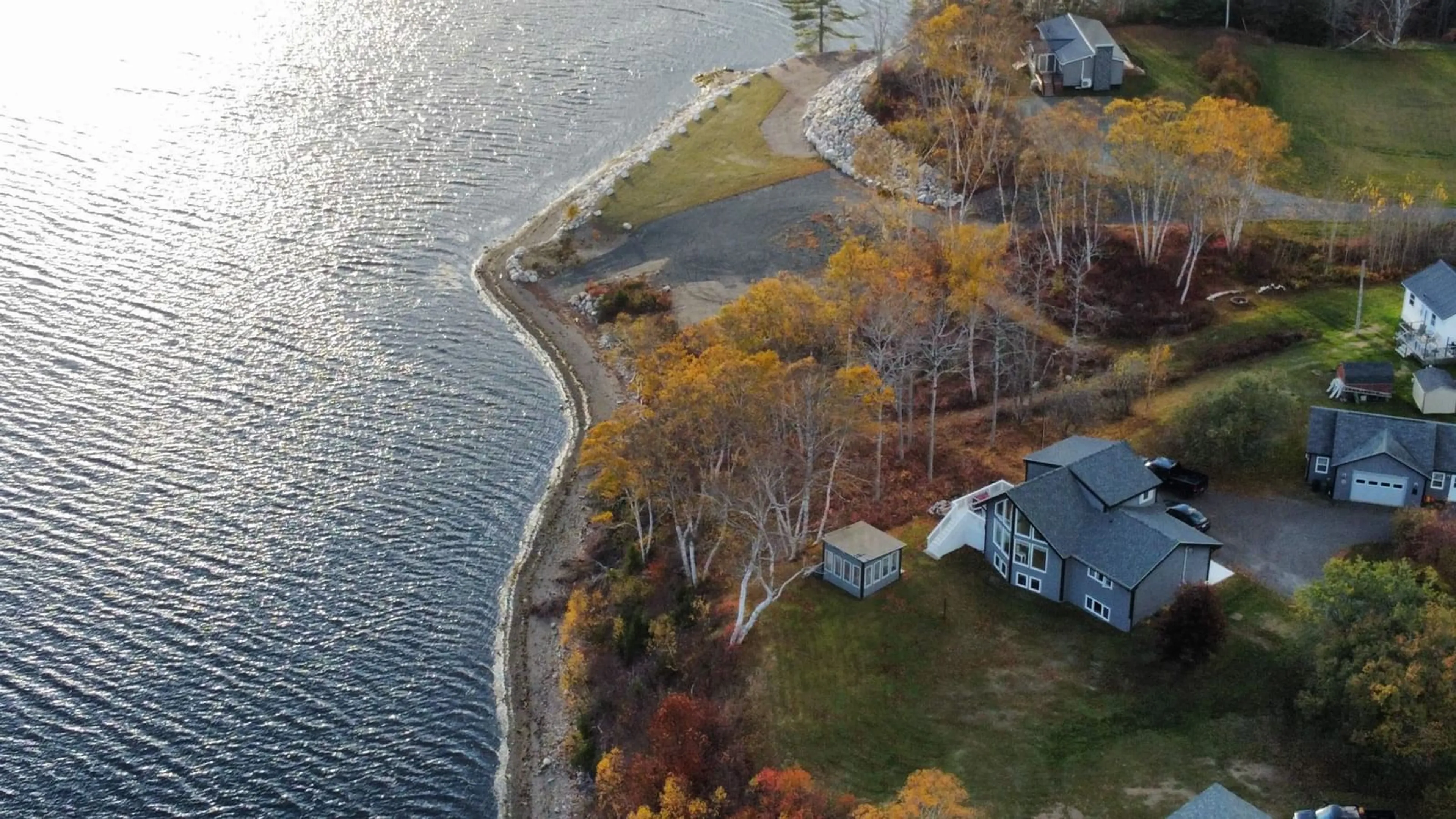 A pic from outside/outdoor area/front of a property/back of a property/a pic from drone, water/lake/river/ocean view for 16147 316 Hwy, Country Harbour Mines Nova Scotia B0H 1J0