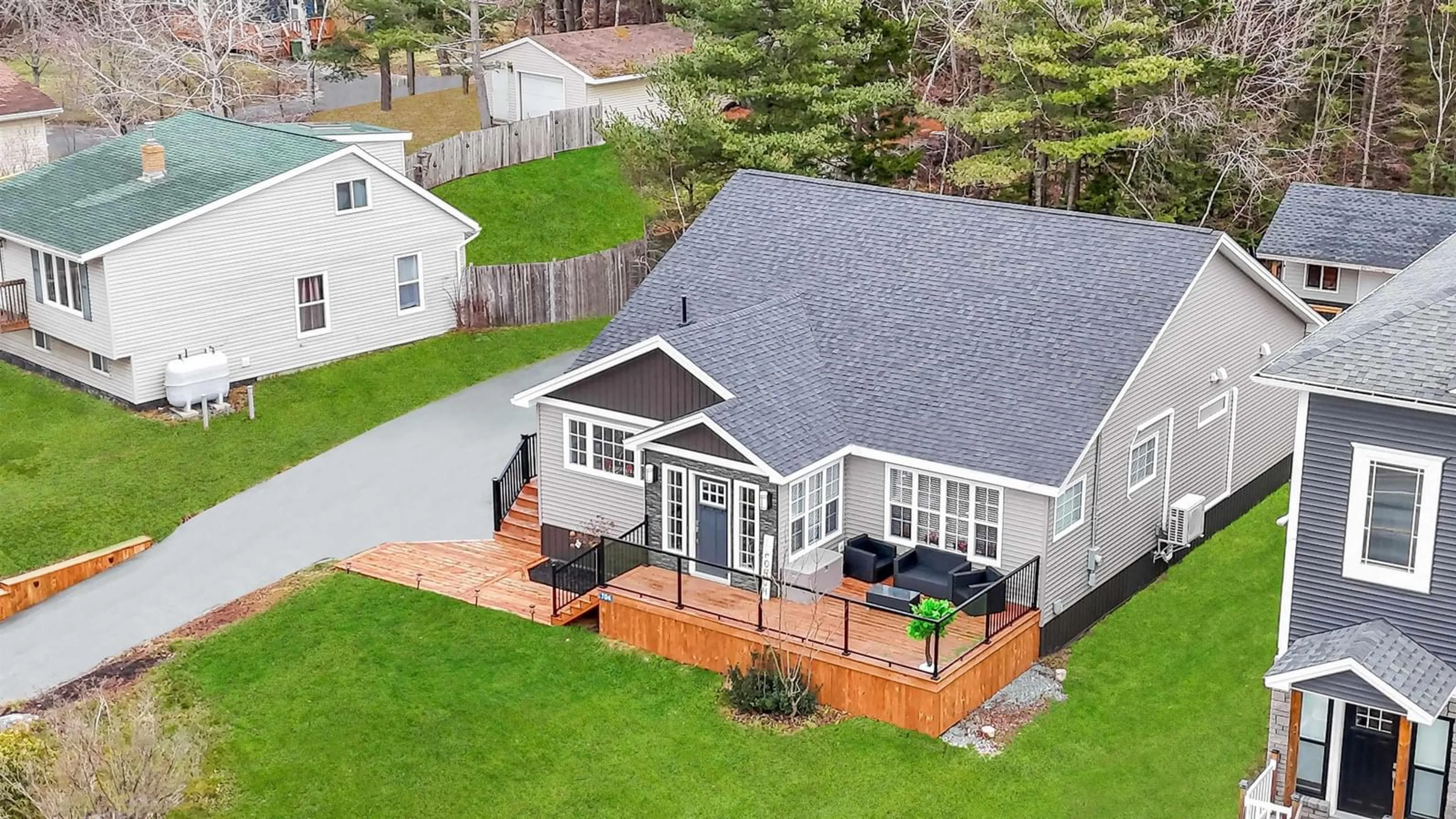 A pic from outside/outdoor area/front of a property/back of a property/a pic from drone, street for 704 Waverley Rd, Dartmouth Nova Scotia B2X 2G4