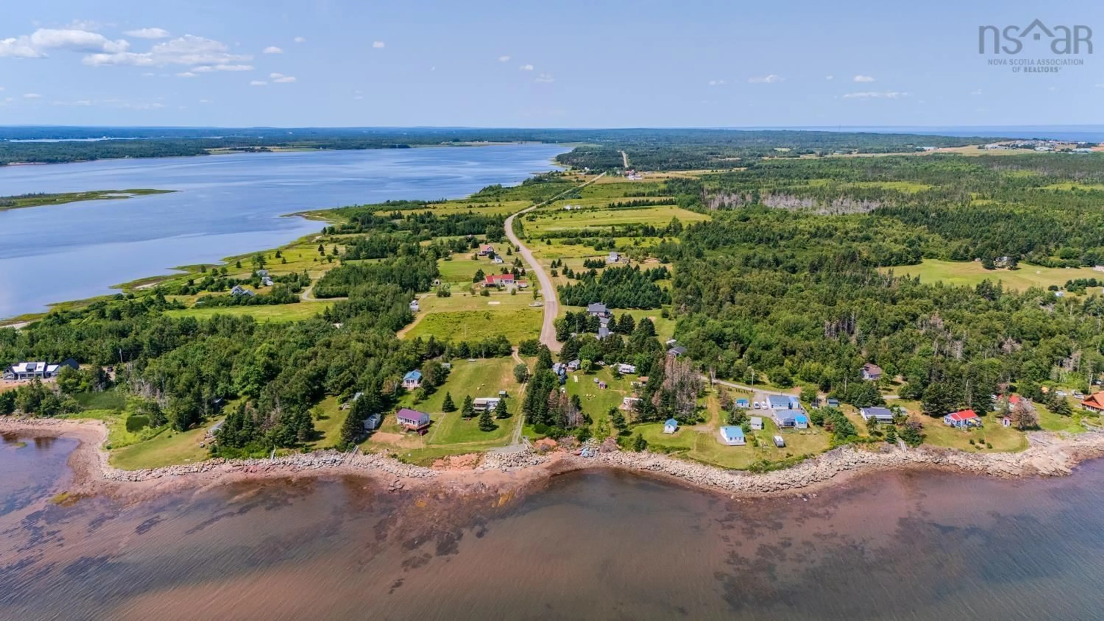 A pic from outside/outdoor area/front of a property/back of a property/a pic from drone, water/lake/river/ocean view for 1923 Fox Harbour Rd, Fox Harbour Nova Scotia B0K 1Y0