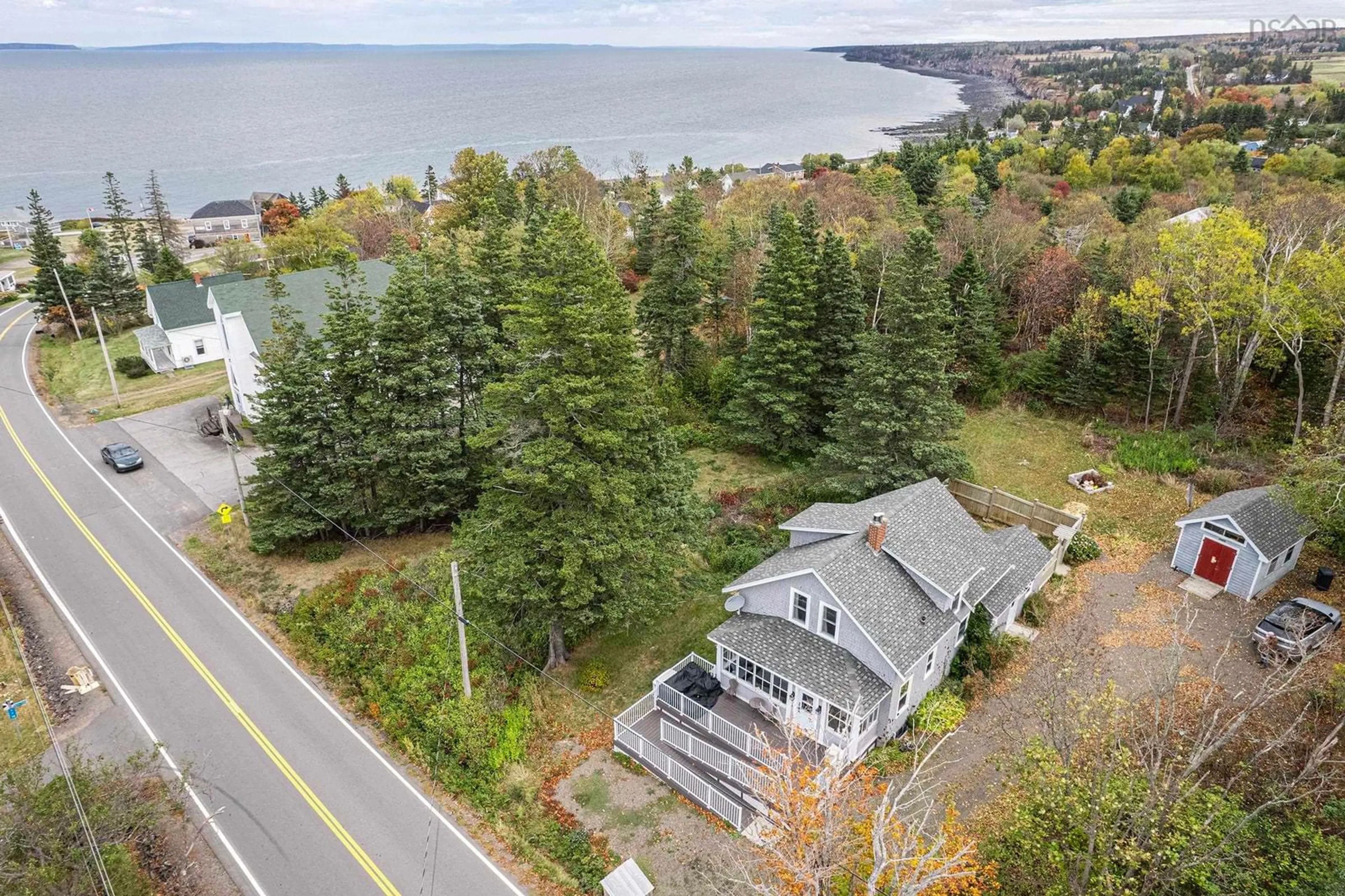 A pic from outside/outdoor area/front of a property/back of a property/a pic from drone, water/lake/river/ocean view for 2782 Highway 362, Margaretsville Nova Scotia B0S 1N0