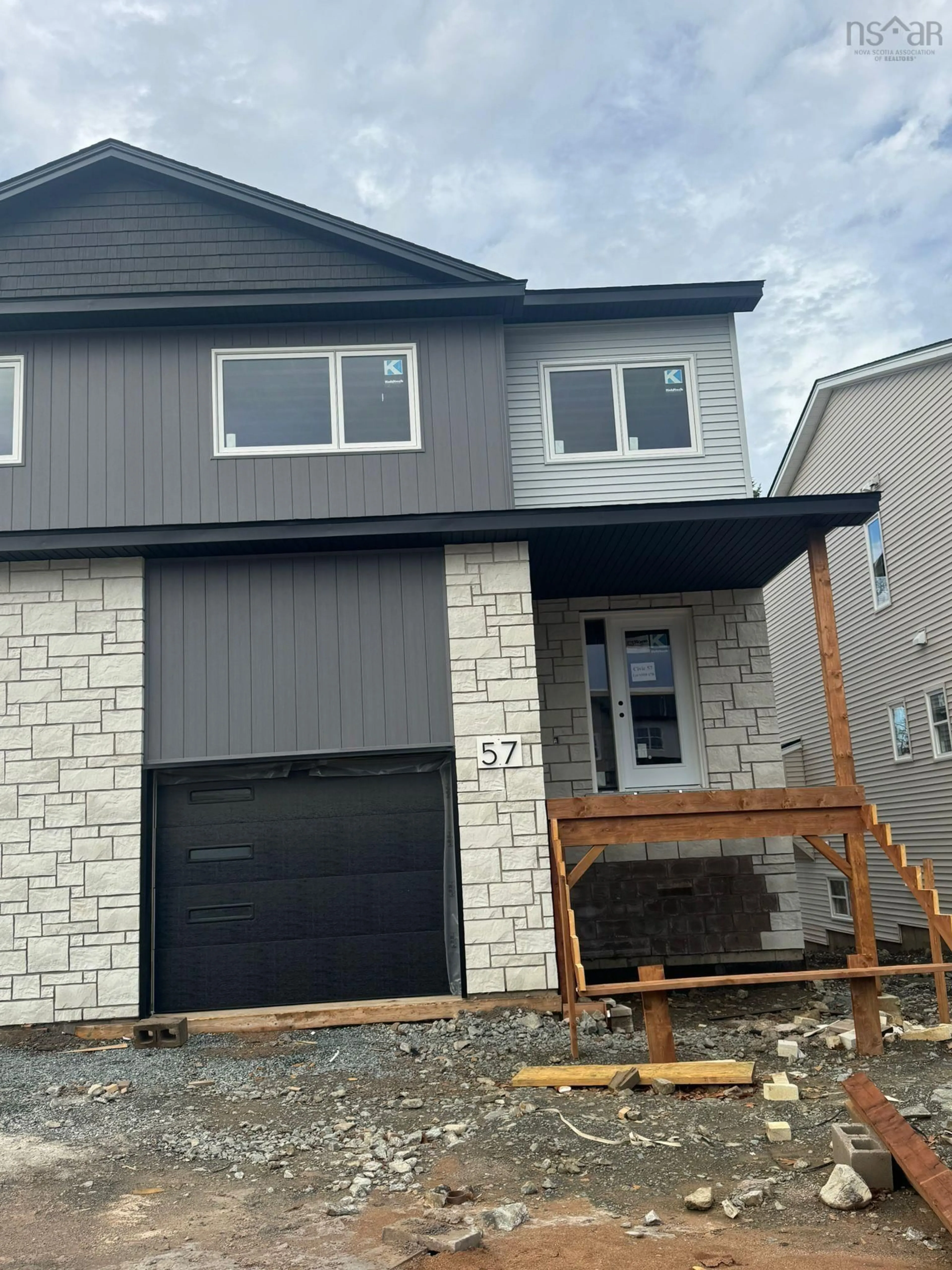 Home with vinyl exterior material, street for 57 Simona Dr, Dartmouth Nova Scotia B2X 0E1