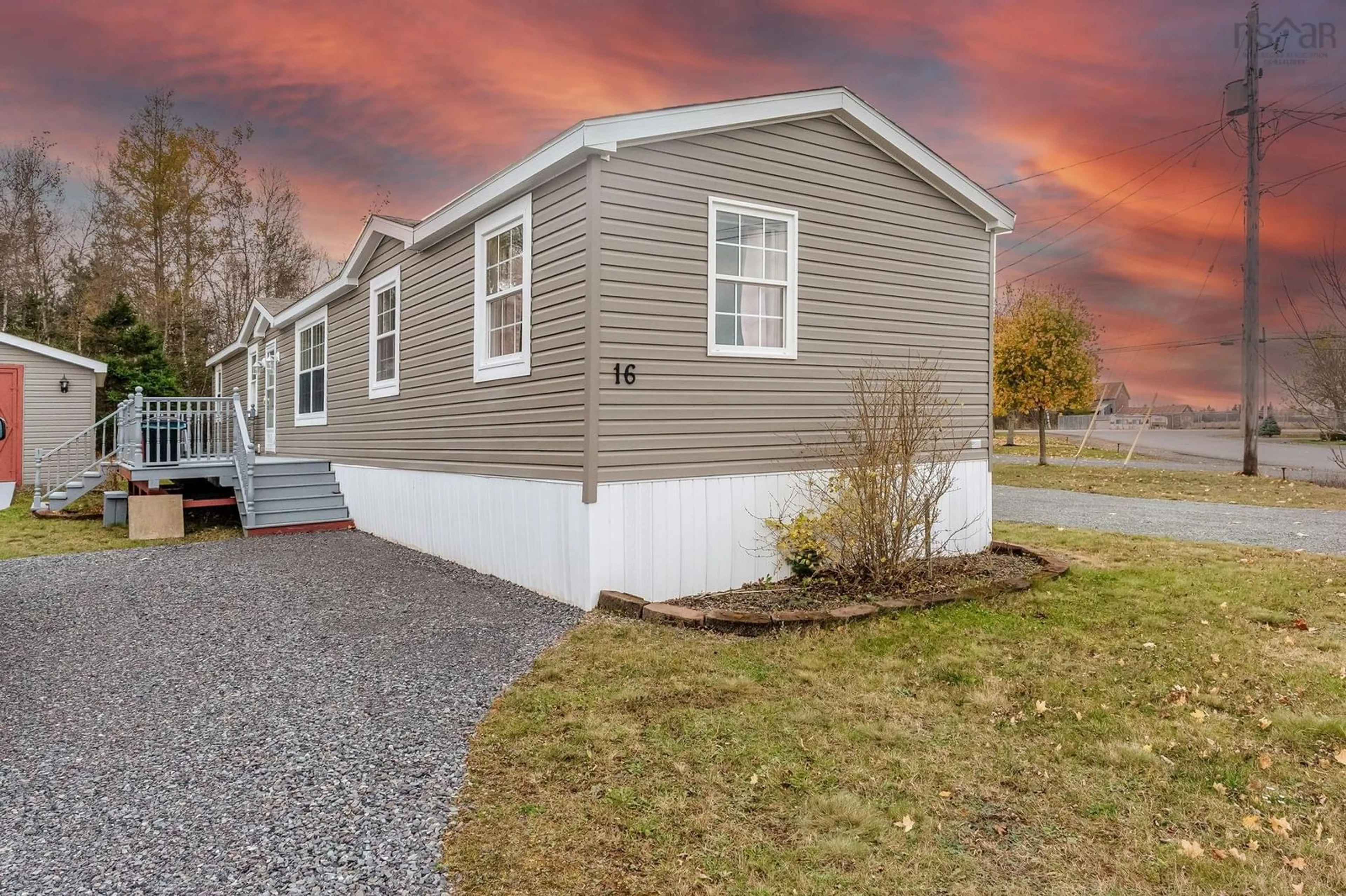 Home with vinyl exterior material, street for 16 Joseph Dr, Bible Hill Nova Scotia B2N 0G4