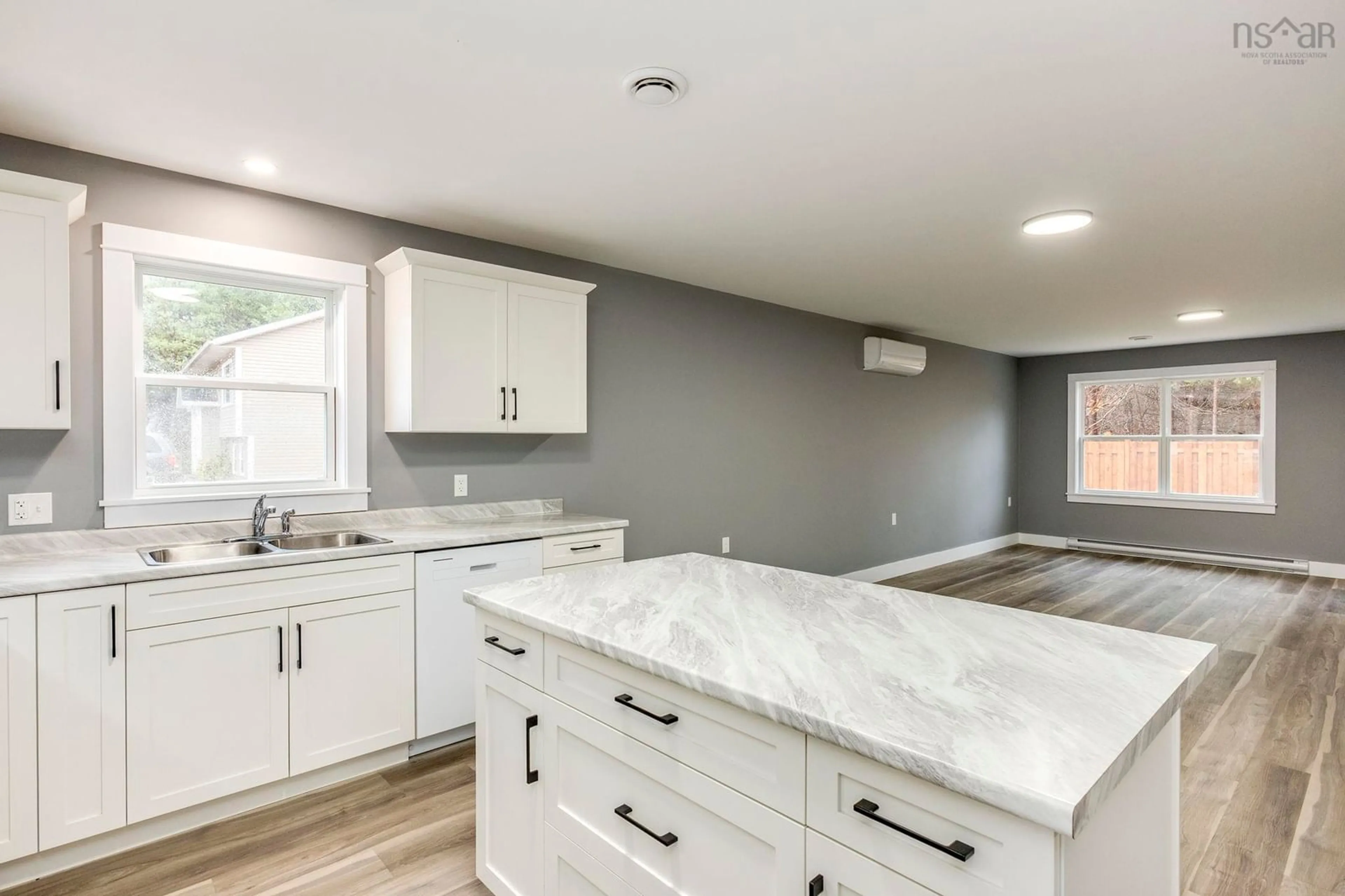 Open concept kitchen, ceramic/tile floor for 2 & 4 Chateau Crt #21, Nictaux Nova Scotia B0S 1P0