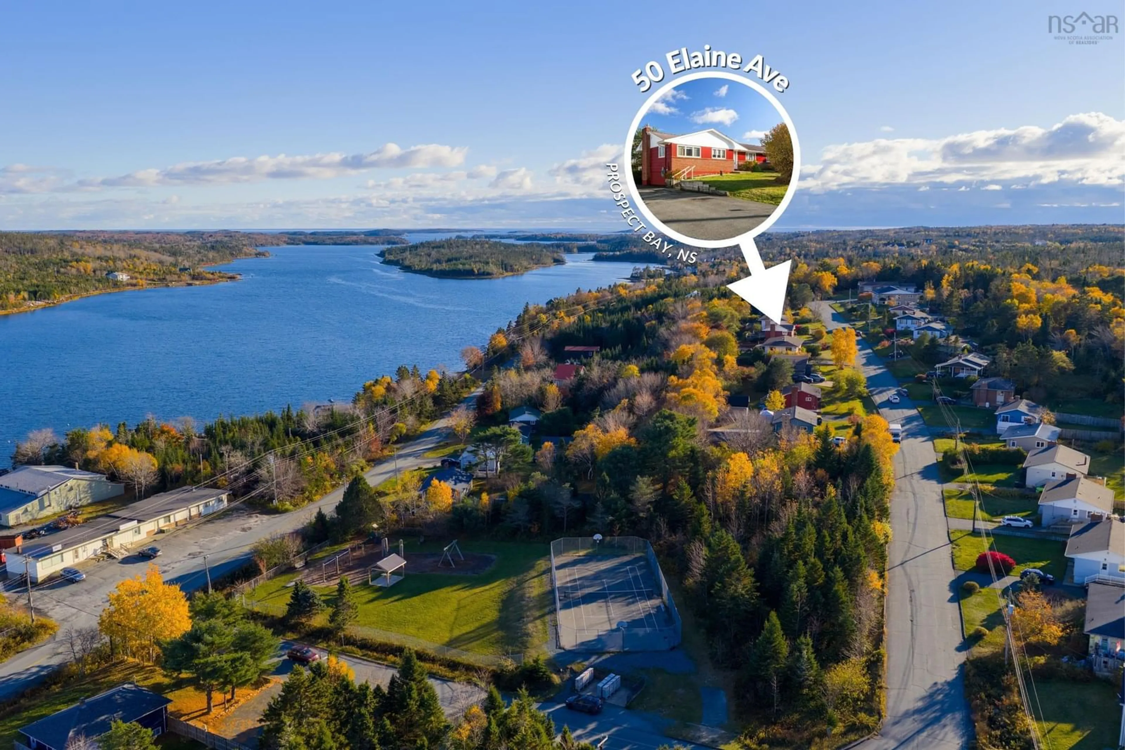 A pic from outside/outdoor area/front of a property/back of a property/a pic from drone, water/lake/river/ocean view for 50 Elaine Ave, Prospect Bay Nova Scotia B3T 1Z5