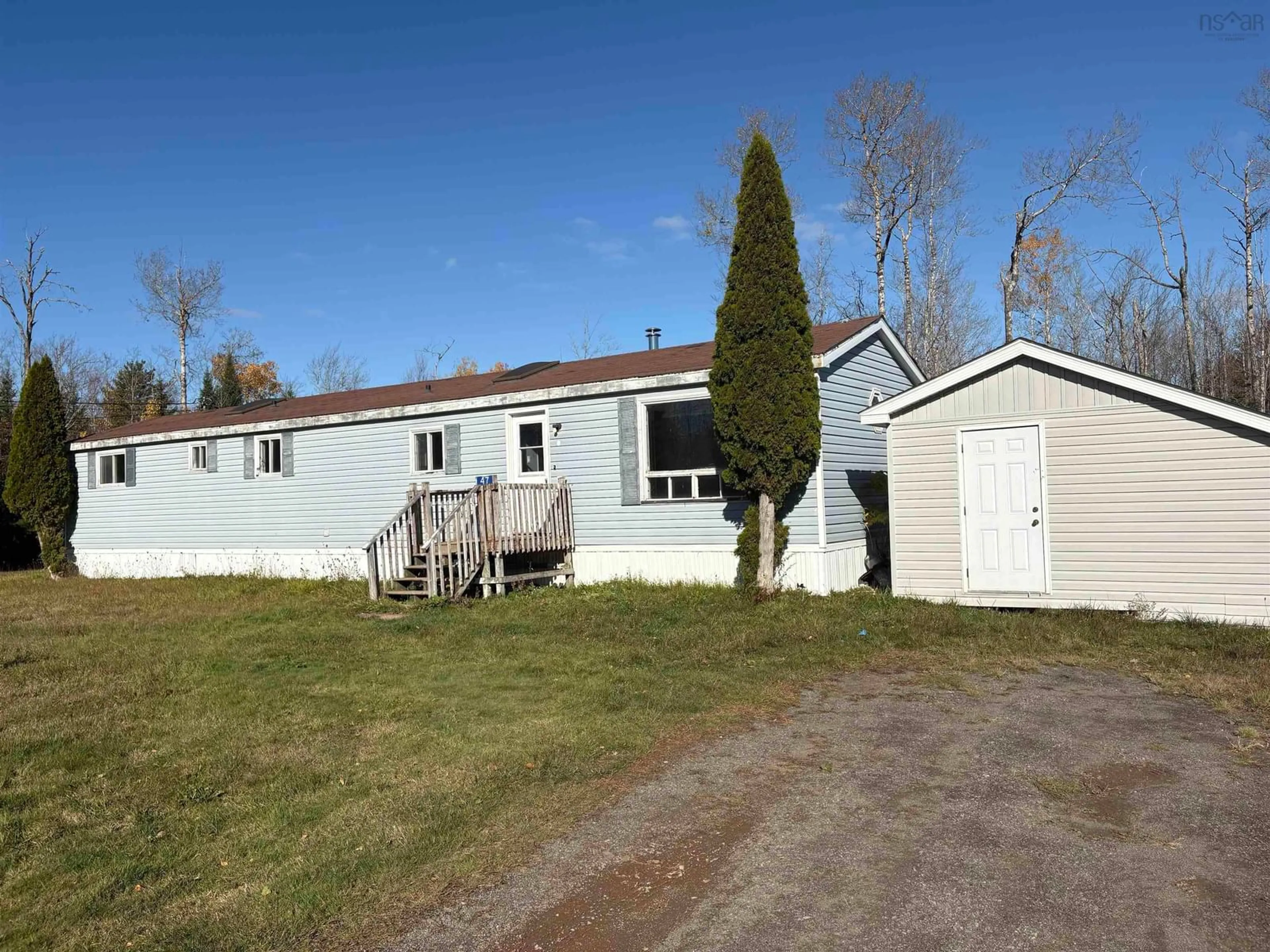 A pic from outside/outdoor area/front of a property/back of a property/a pic from drone, unknown for 47 Macintosh Dr, Sylvester Nova Scotia B0K 2A0