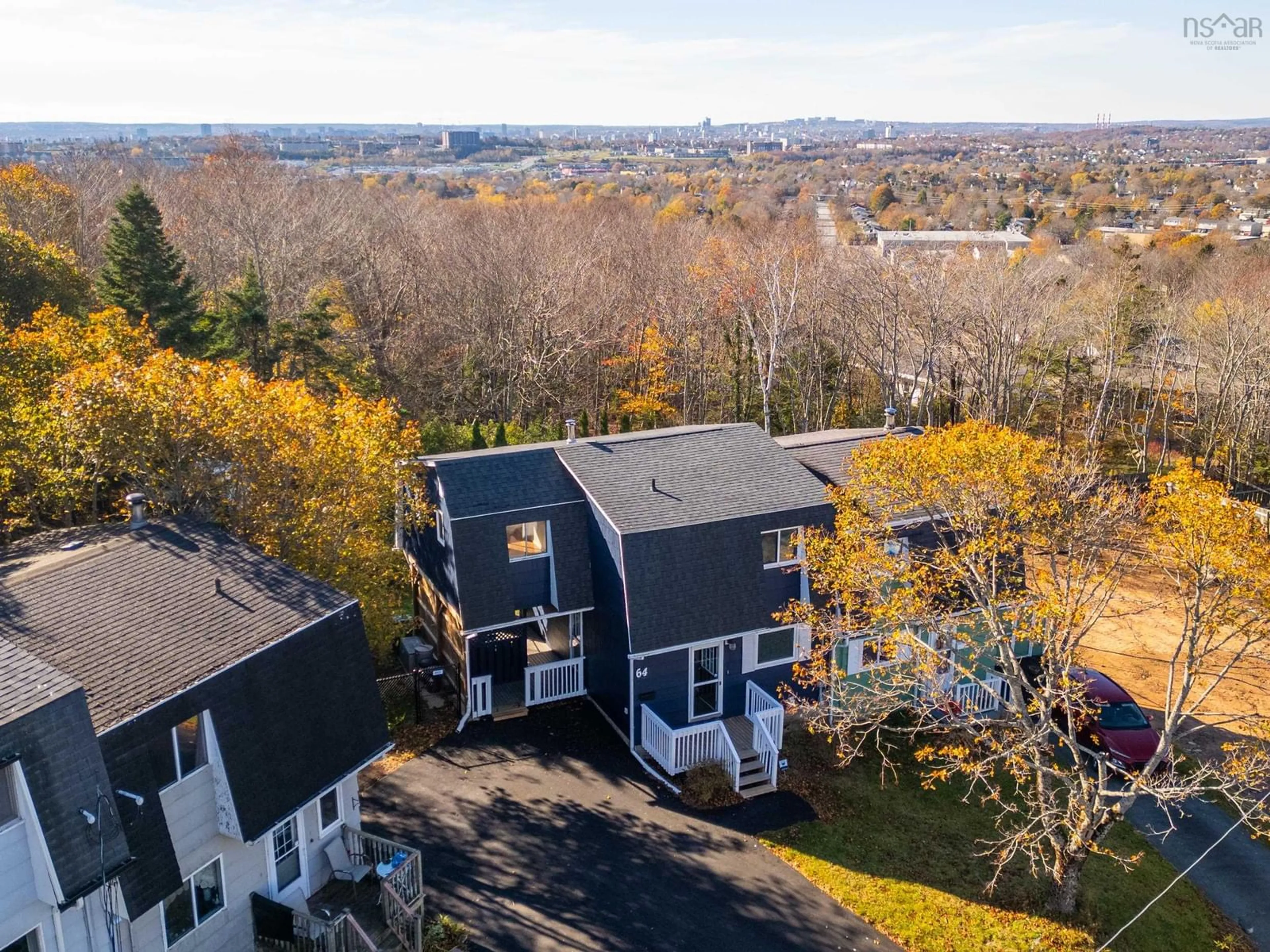 A pic from outside/outdoor area/front of a property/back of a property/a pic from drone, unknown for 64 Spar Cres, Dartmouth Nova Scotia B2W 4A2