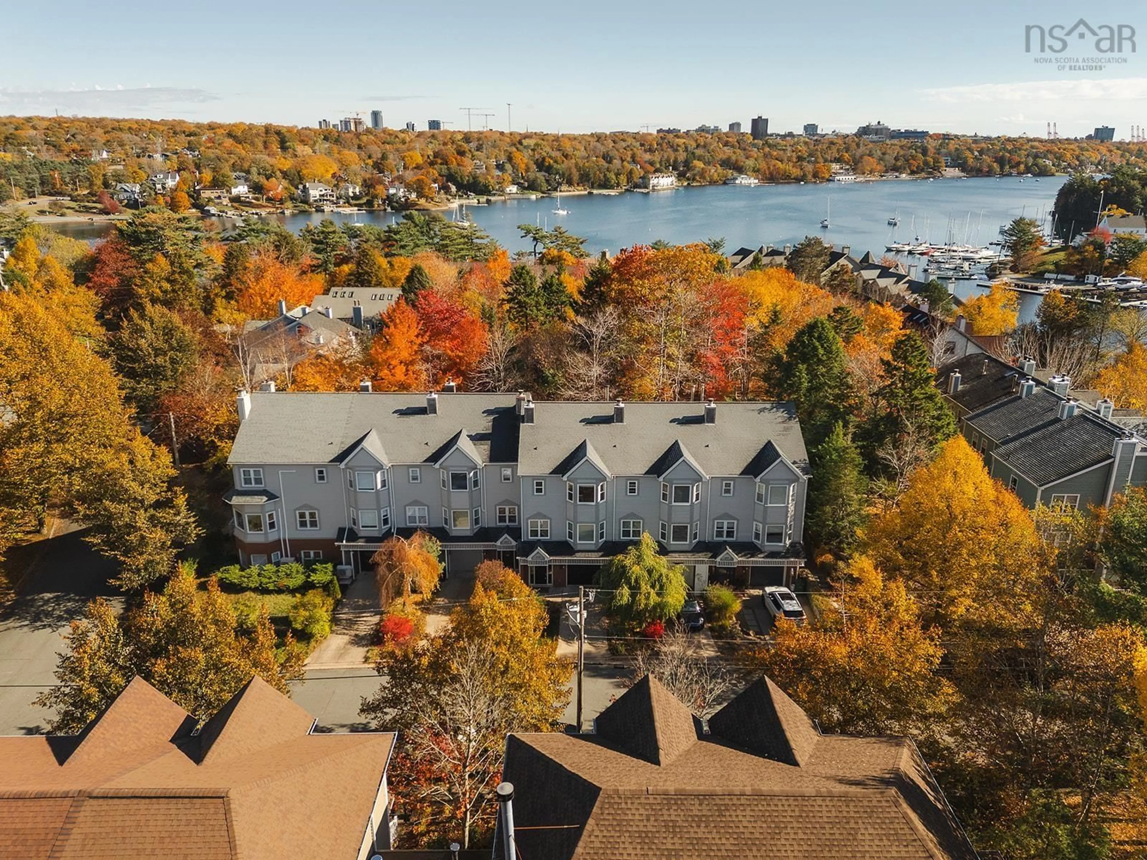 A pic from outside/outdoor area/front of a property/back of a property/a pic from drone, water/lake/river/ocean view for 221 Spinnaker Dr, Halifax Peninsula Nova Scotia B3N 3C3