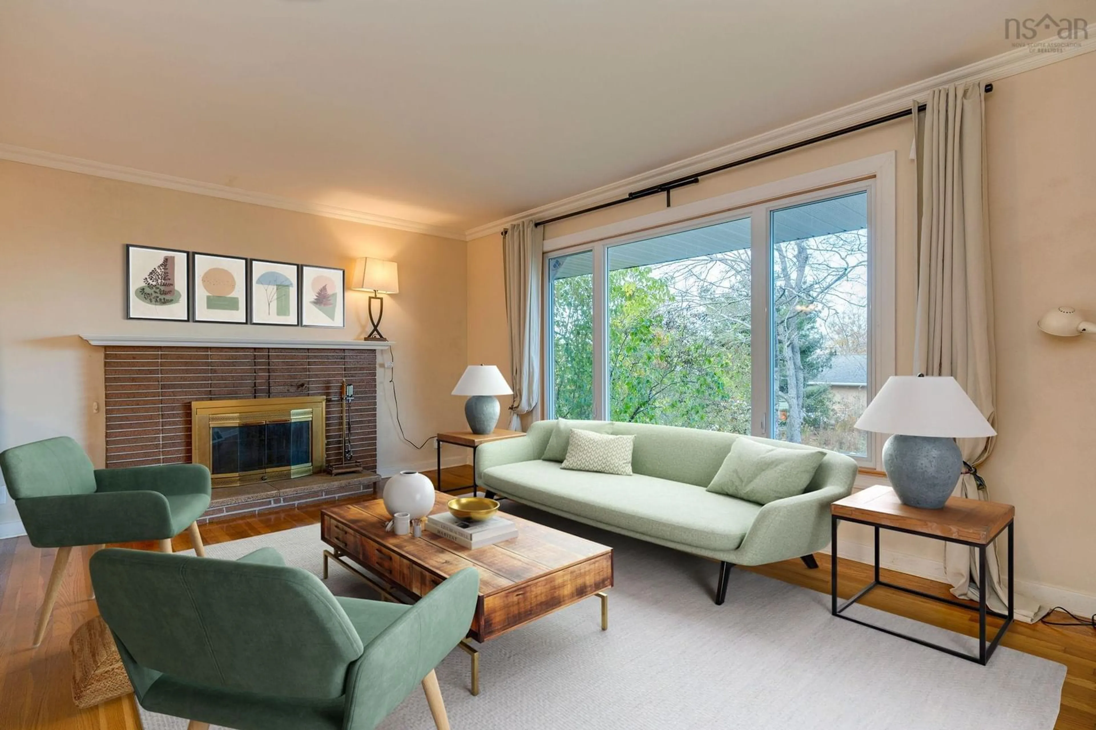 Living room with furniture, wood/laminate floor for 34 Hazelholme Dr, Halifax Nova Scotia B3M 1N5