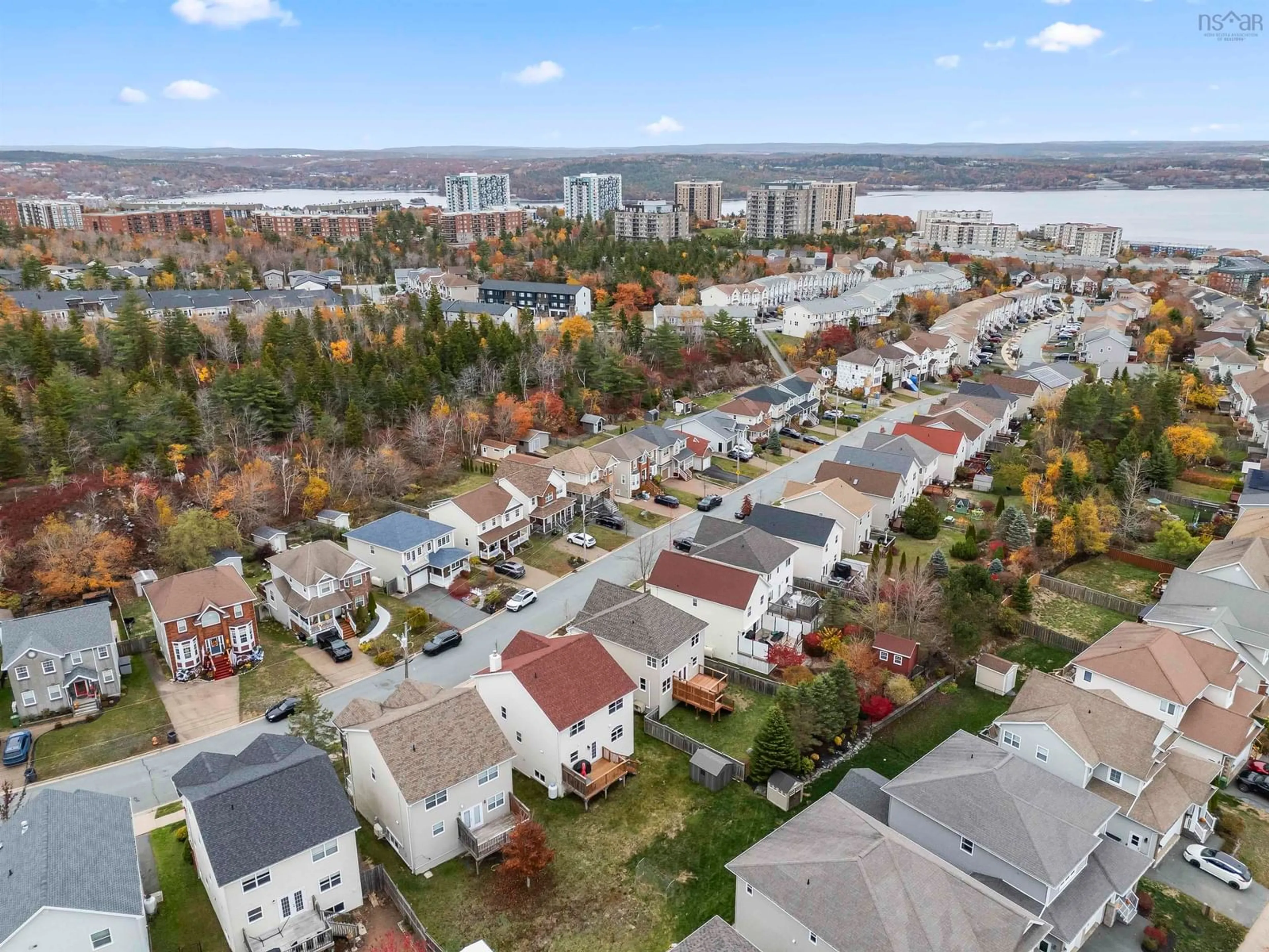 A pic from outside/outdoor area/front of a property/back of a property/a pic from drone, water/lake/river/ocean view for 94 Cutter Dr, Halifax Nova Scotia B3M 4W5