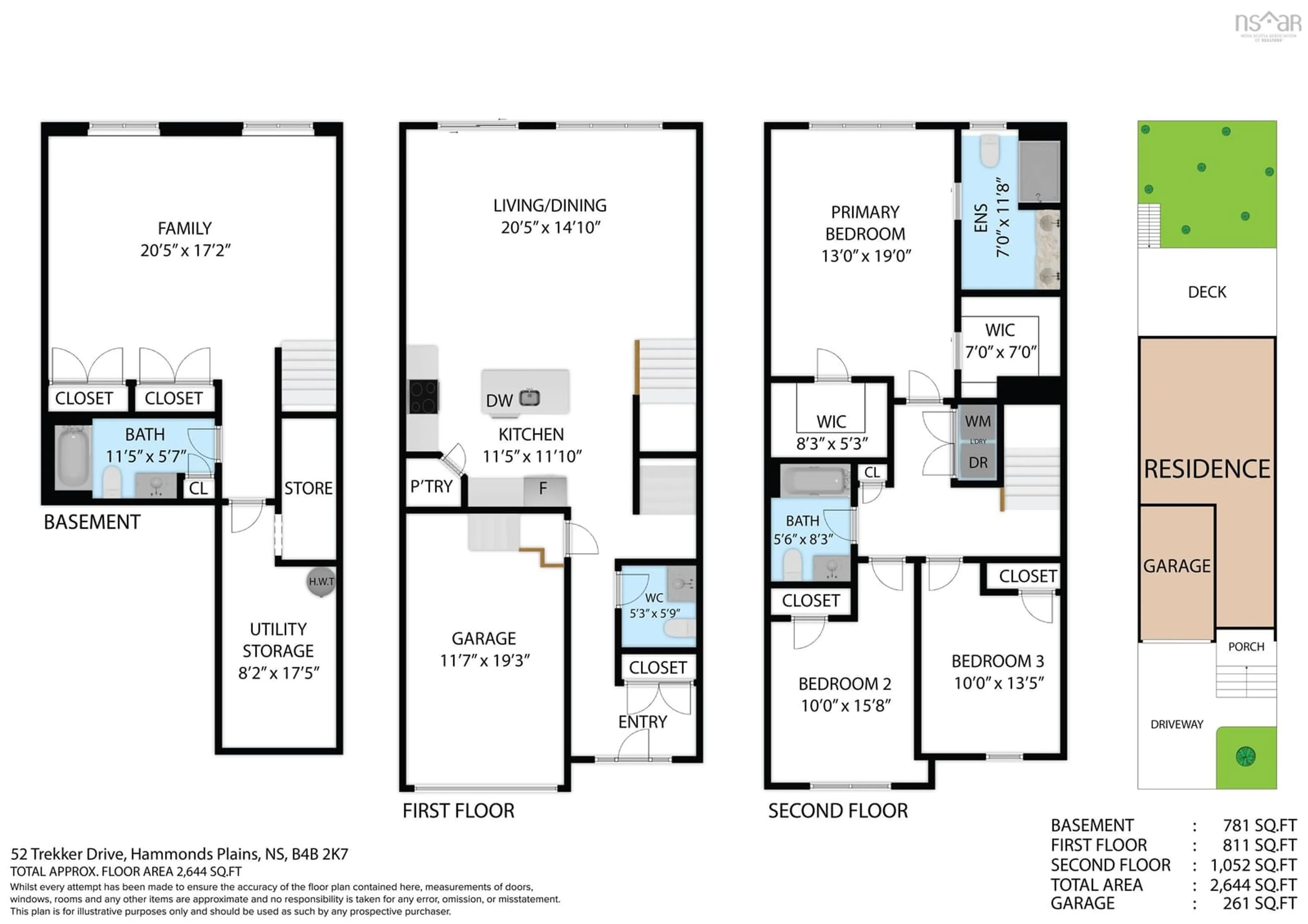 Floor plan for 52 Trekker Dr, Bedford Nova Scotia B4B 2K7