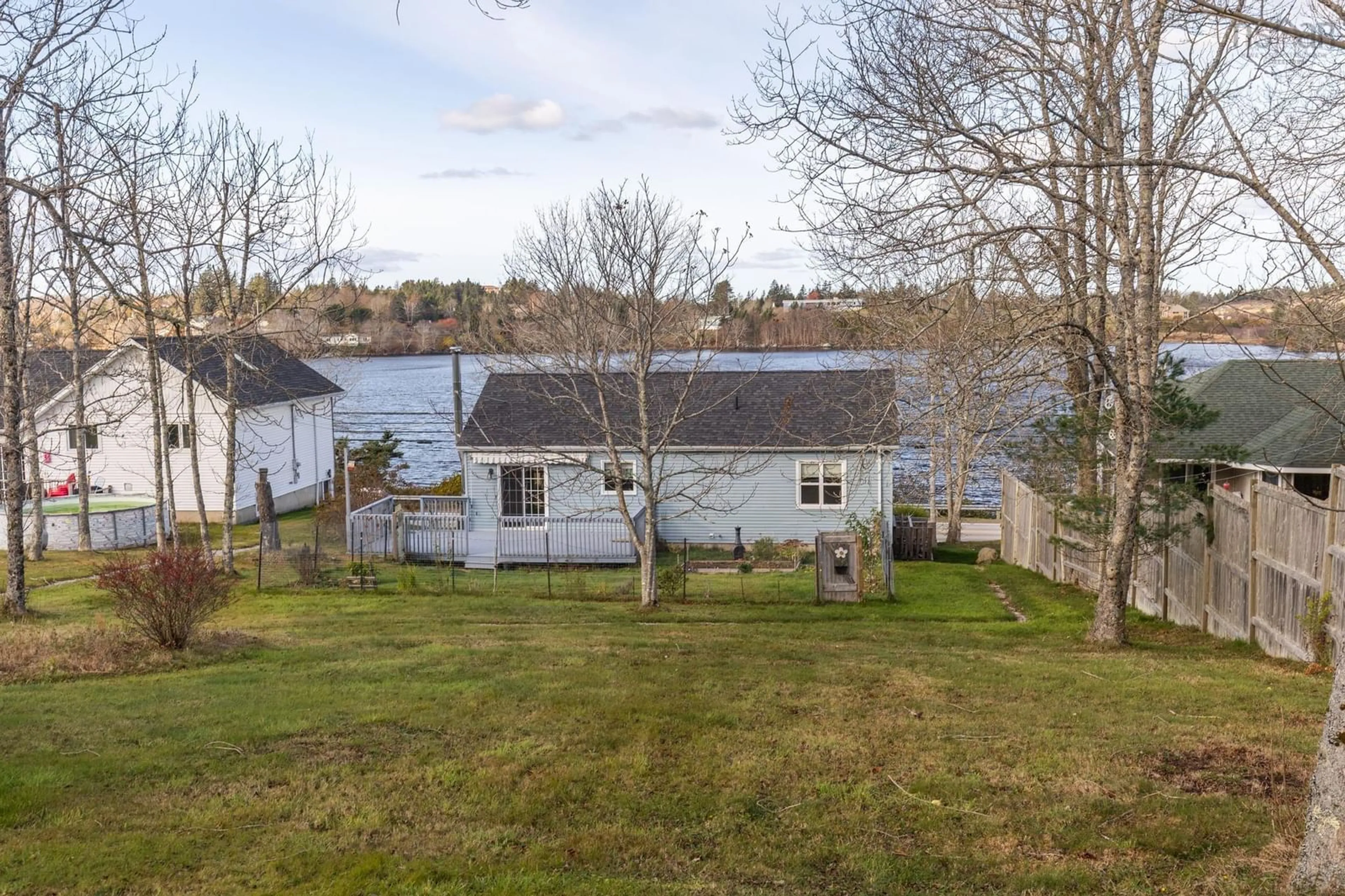 A pic from outside/outdoor area/front of a property/back of a property/a pic from drone, water/lake/river/ocean view for 132 Highway 1, Dayton Nova Scotia B5A 5A1