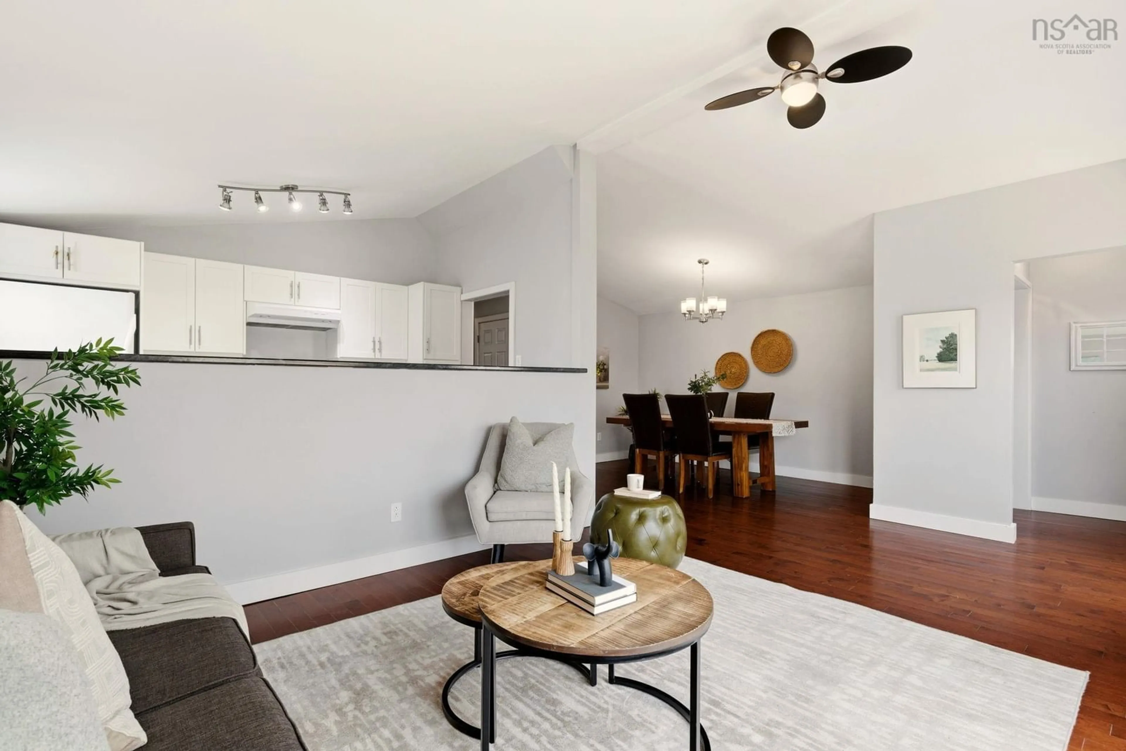 Living room with furniture, wood/laminate floor for 58 Tillock Dr, Lower Sackville Nova Scotia B4C 1K7