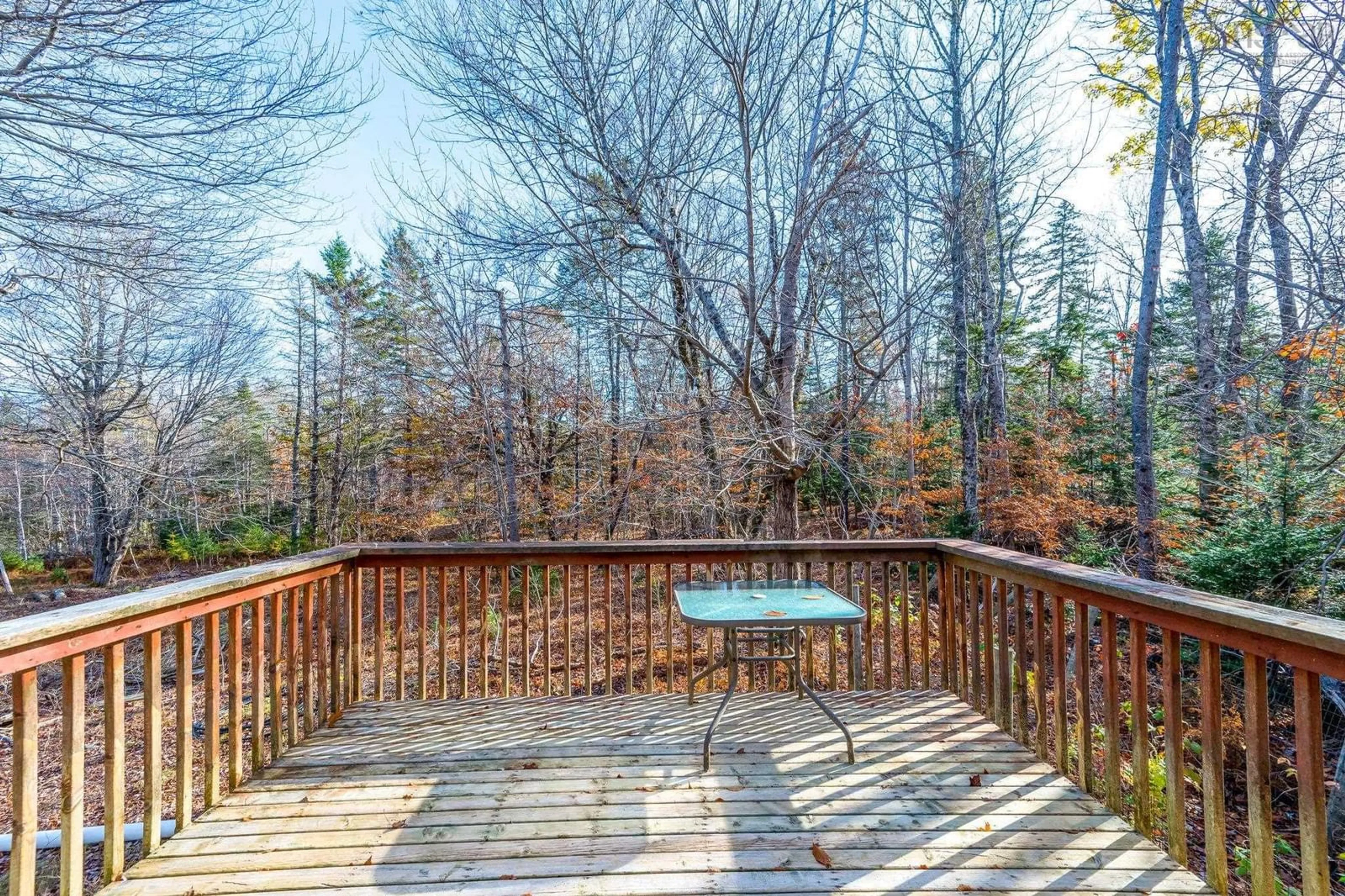 Patio, forest/trees view for 83 Samuel Oickle Rd, West Clifford Nova Scotia B4V 8J2