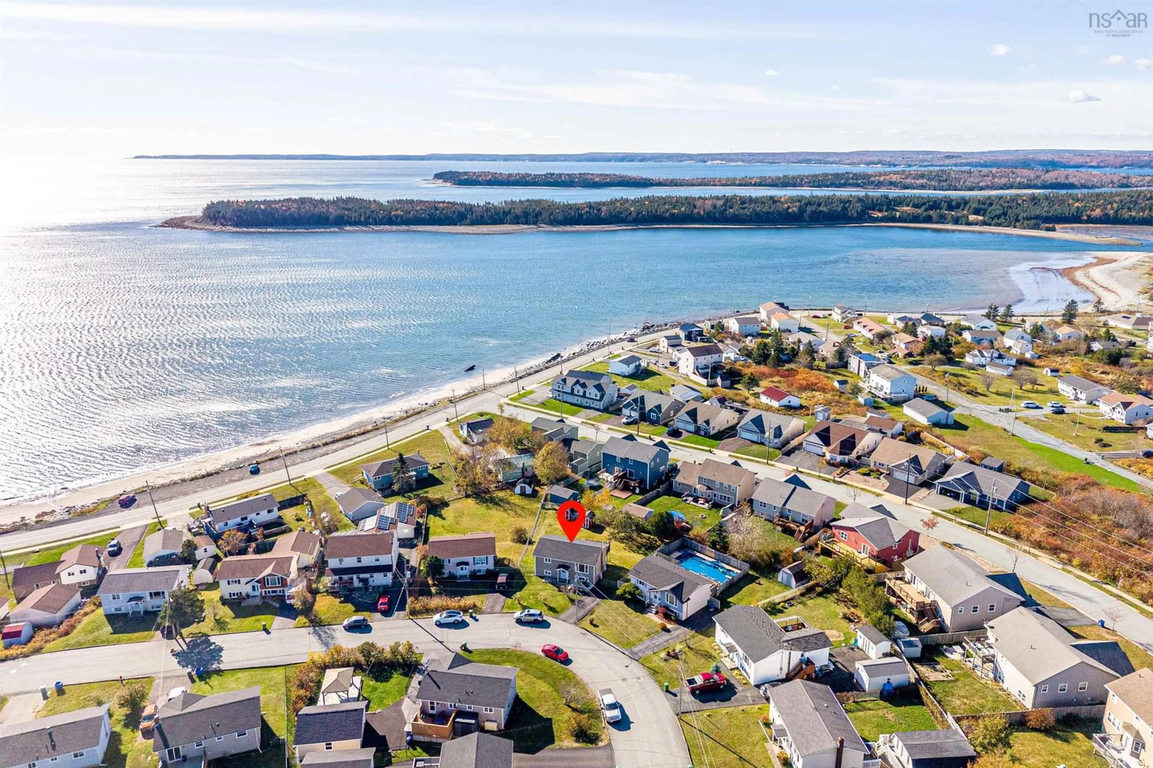 A pic from outside/outdoor area/front of a property/back of a property/a pic from drone, water/lake/river/ocean view for 40 Wentworth Cir, Eastern Passage Nova Scotia B3G 1G1