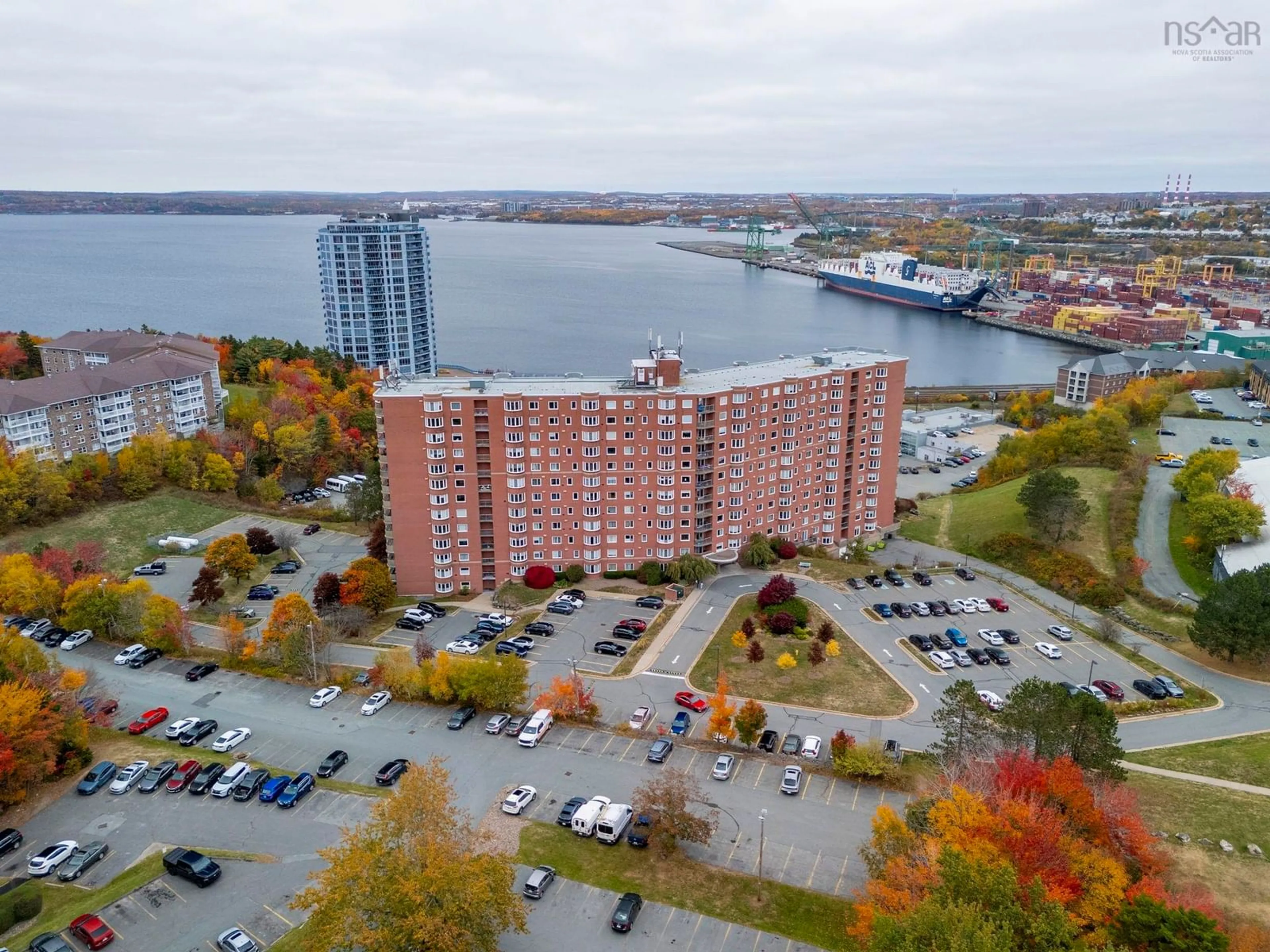 A pic from outside/outdoor area/front of a property/back of a property/a pic from drone, water/lake/river/ocean view for 45 Vimy Ave #710, Halifax Nova Scotia B3M 4C5
