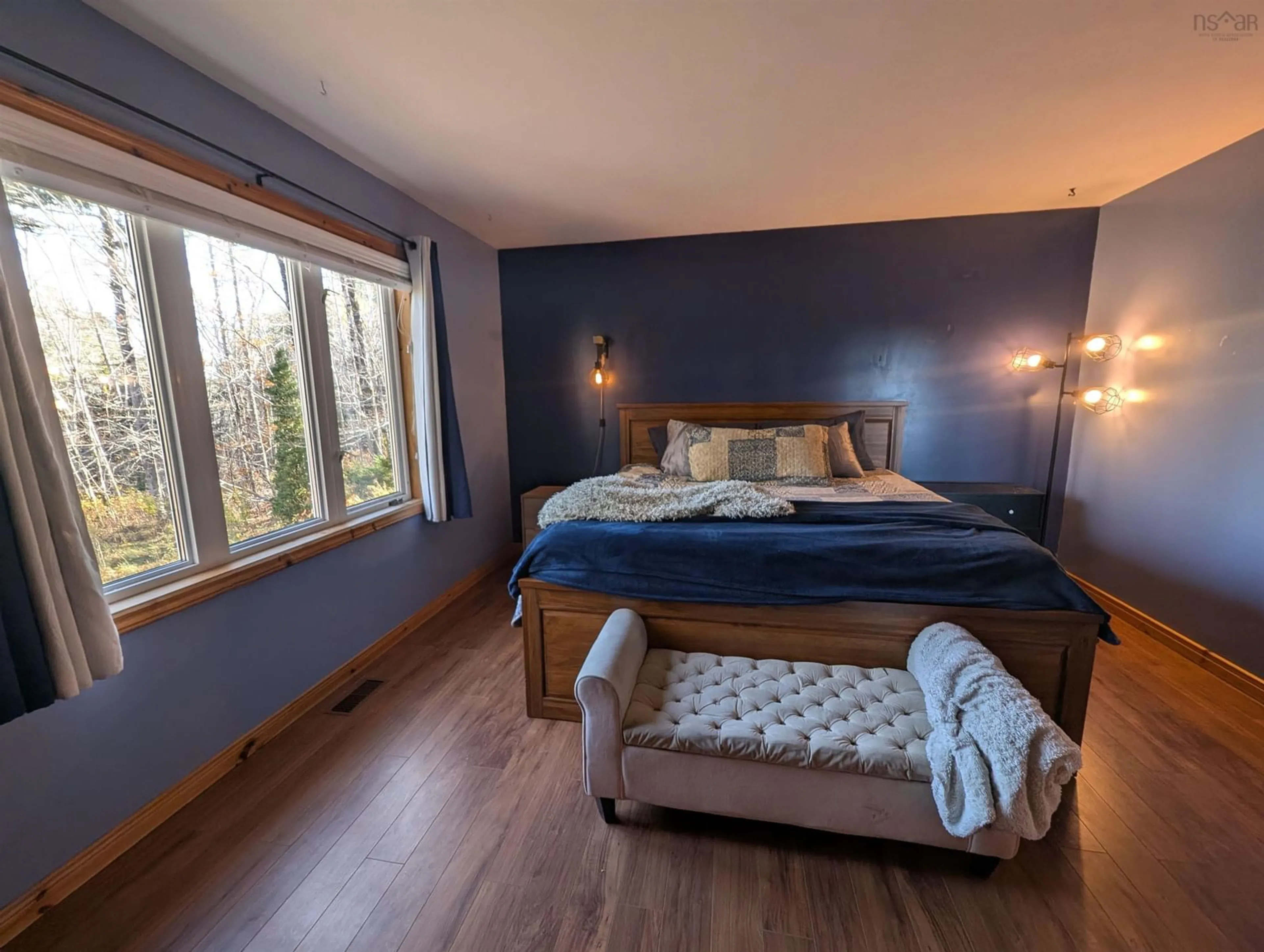 Bedroom with bed, wood/laminate floor for 386 Sarty Rd, Hebbs Cross Nova Scotia B4V 0X6