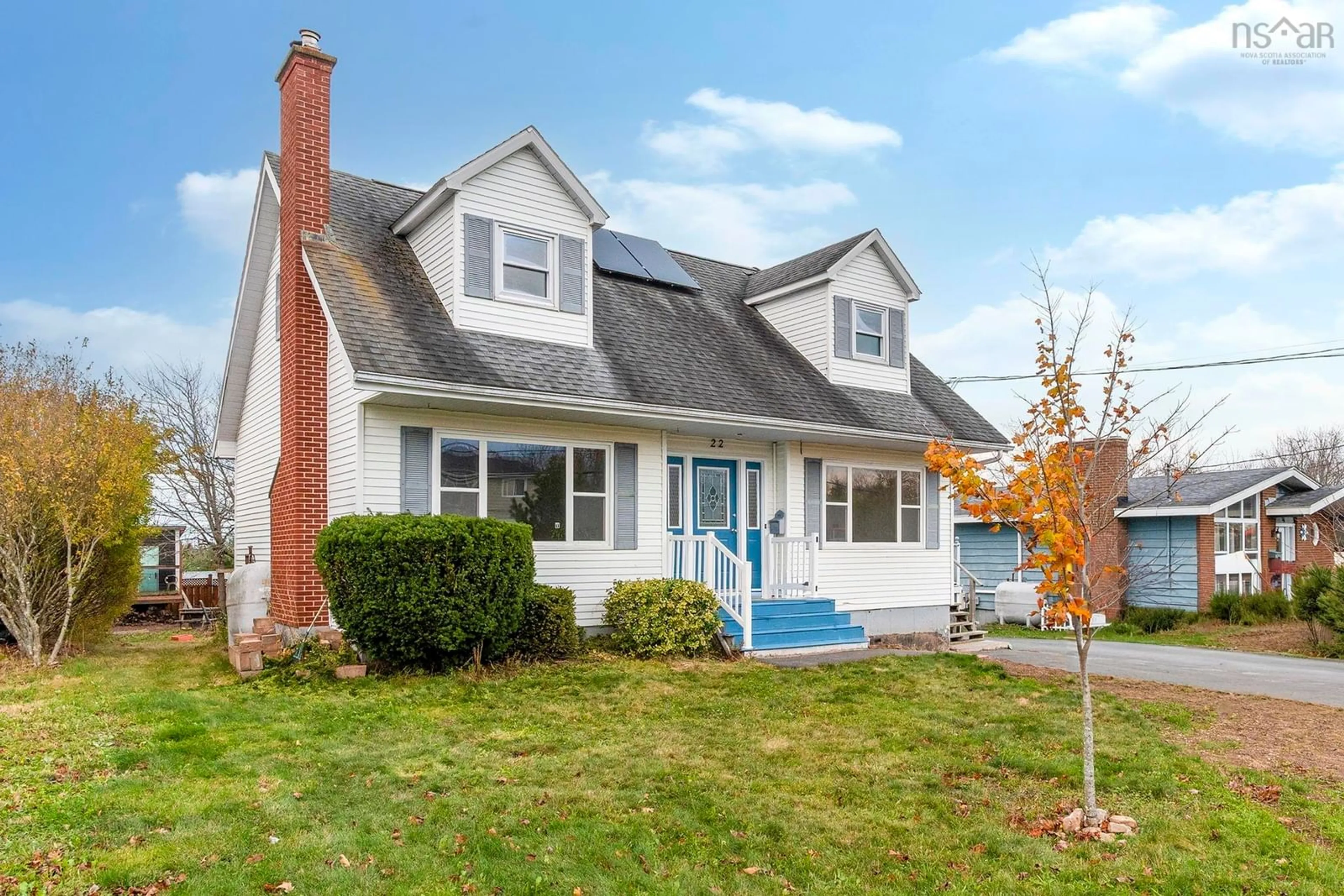 Home with vinyl exterior material, street for 22 Carisbrooke Lane, Cole Harbour Nova Scotia B2V 1R2