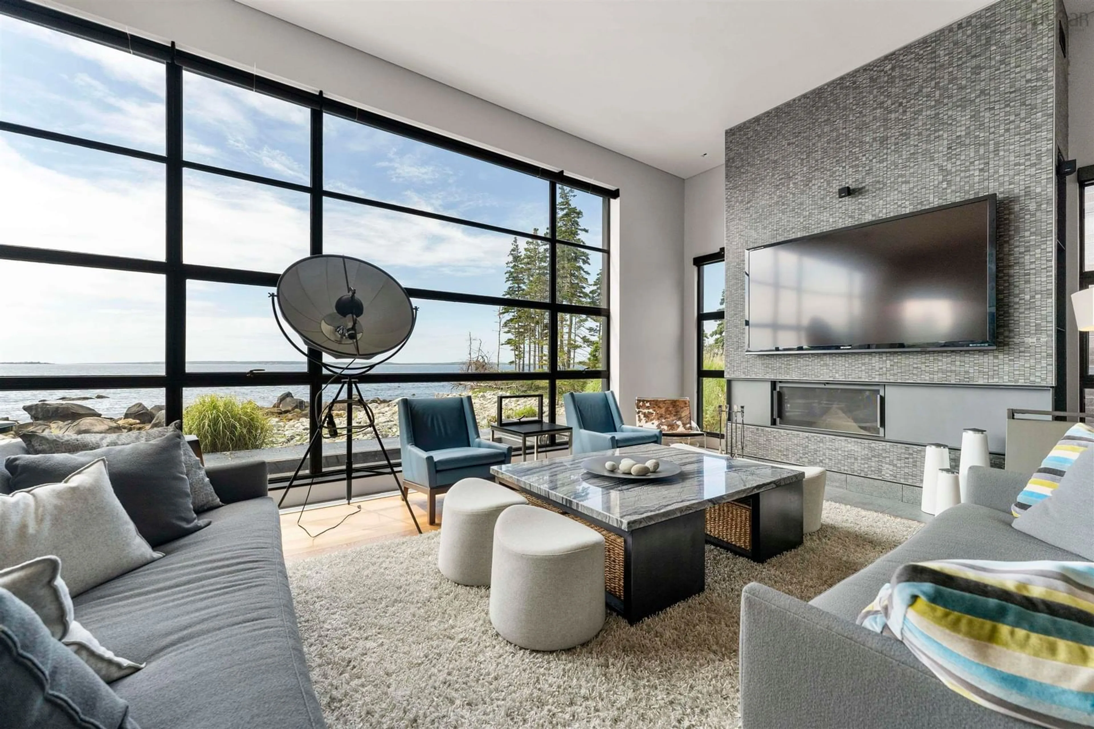 Living room with furniture, unknown for 6999 Highway 3, Hunts Point Nova Scotia B0T 1G0