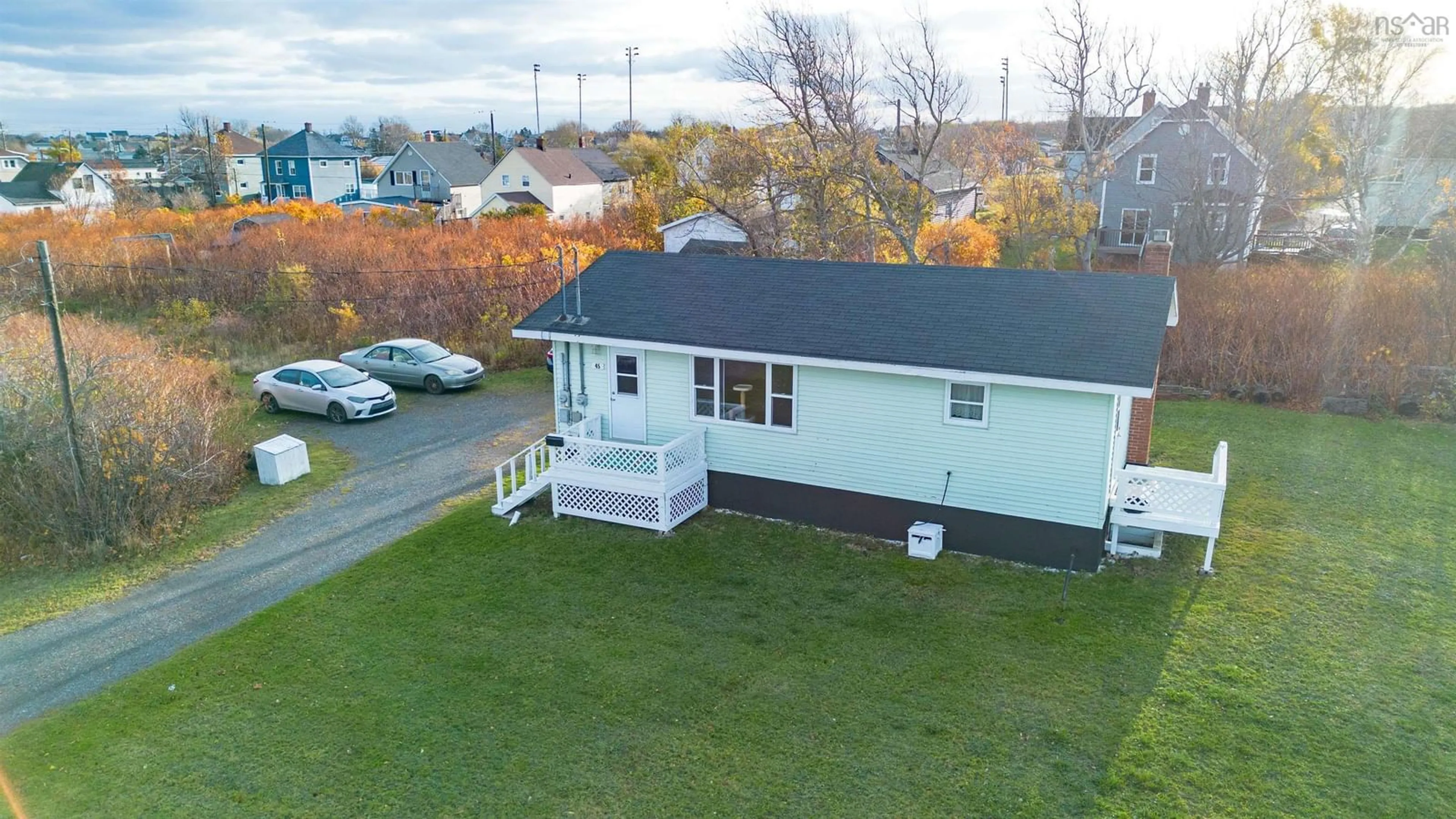 A pic from outside/outdoor area/front of a property/back of a property/a pic from drone, street for 45 Brookside St, Glace Bay Nova Scotia B1A 1K2