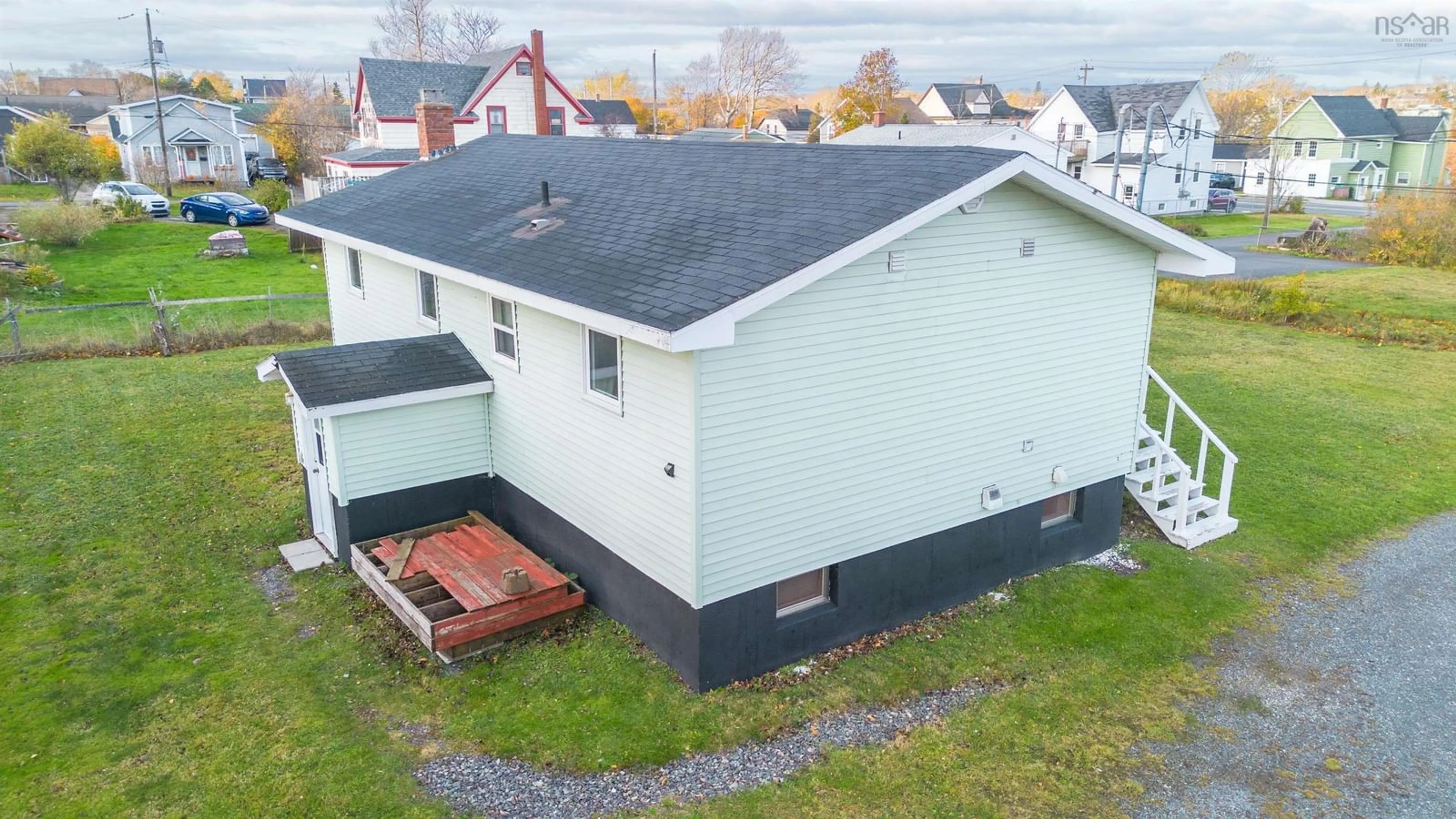 A pic from outside/outdoor area/front of a property/back of a property/a pic from drone, building for 45 Brookside St, Glace Bay Nova Scotia B1A 1K2