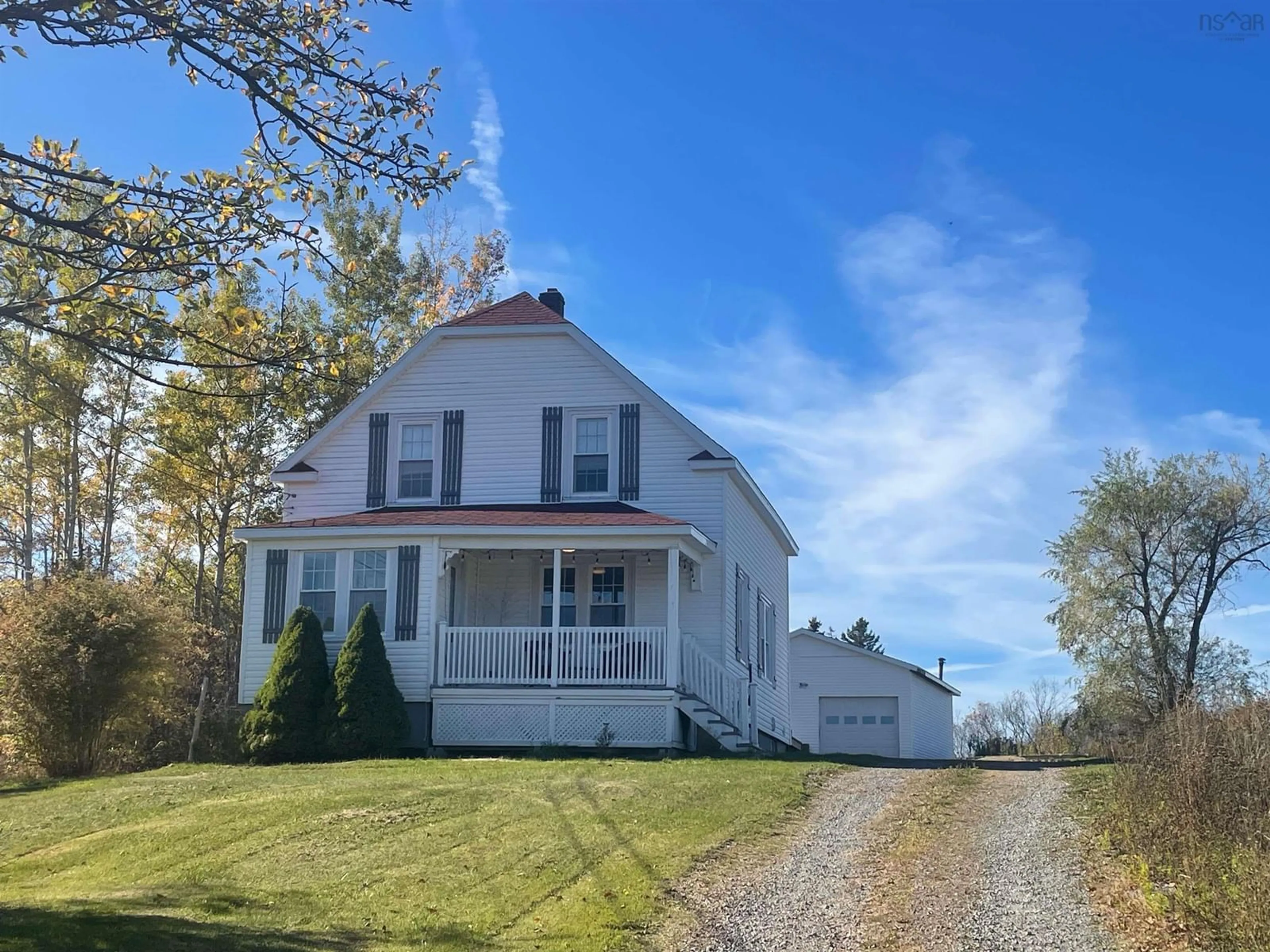 A pic from outside/outdoor area/front of a property/back of a property/a pic from drone, street for 412 Meadows Road, Sydney Forks Nova Scotia B1L 1A8
