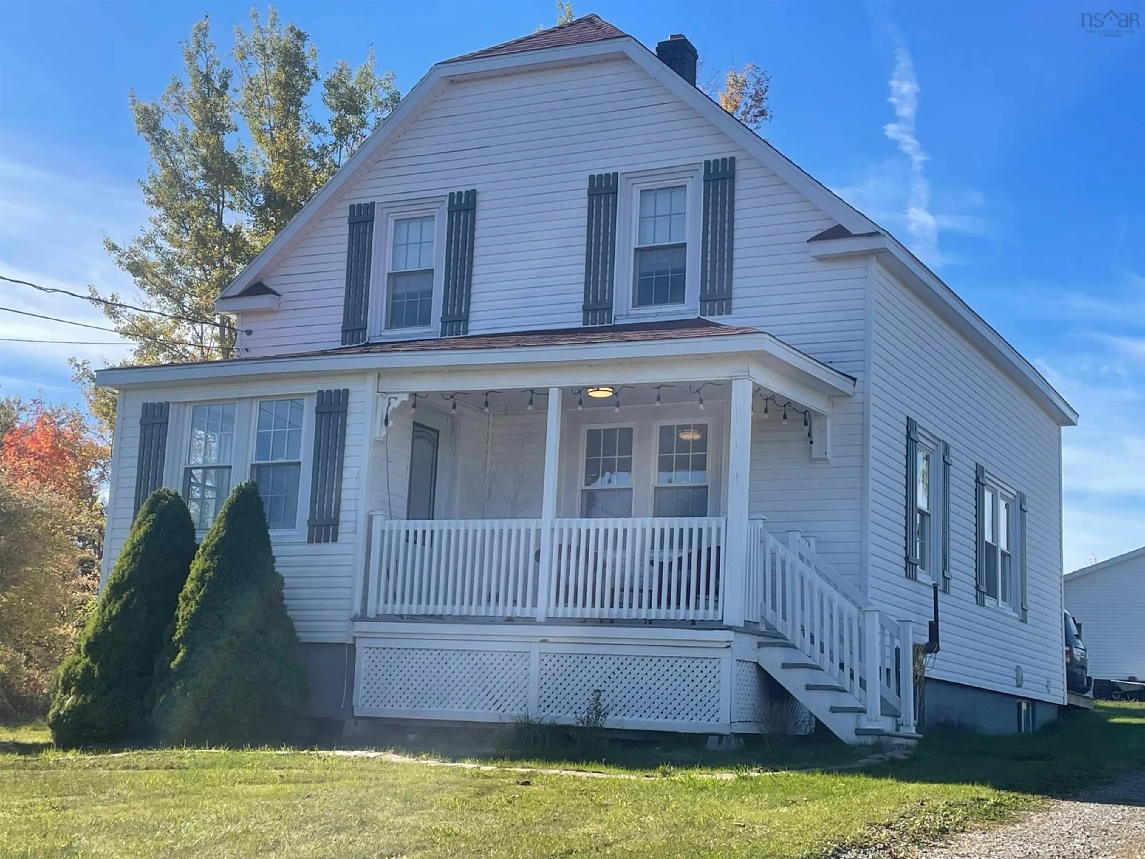 Home with vinyl exterior material, street for 412 Meadows Road, Sydney Forks Nova Scotia B1L 1A8