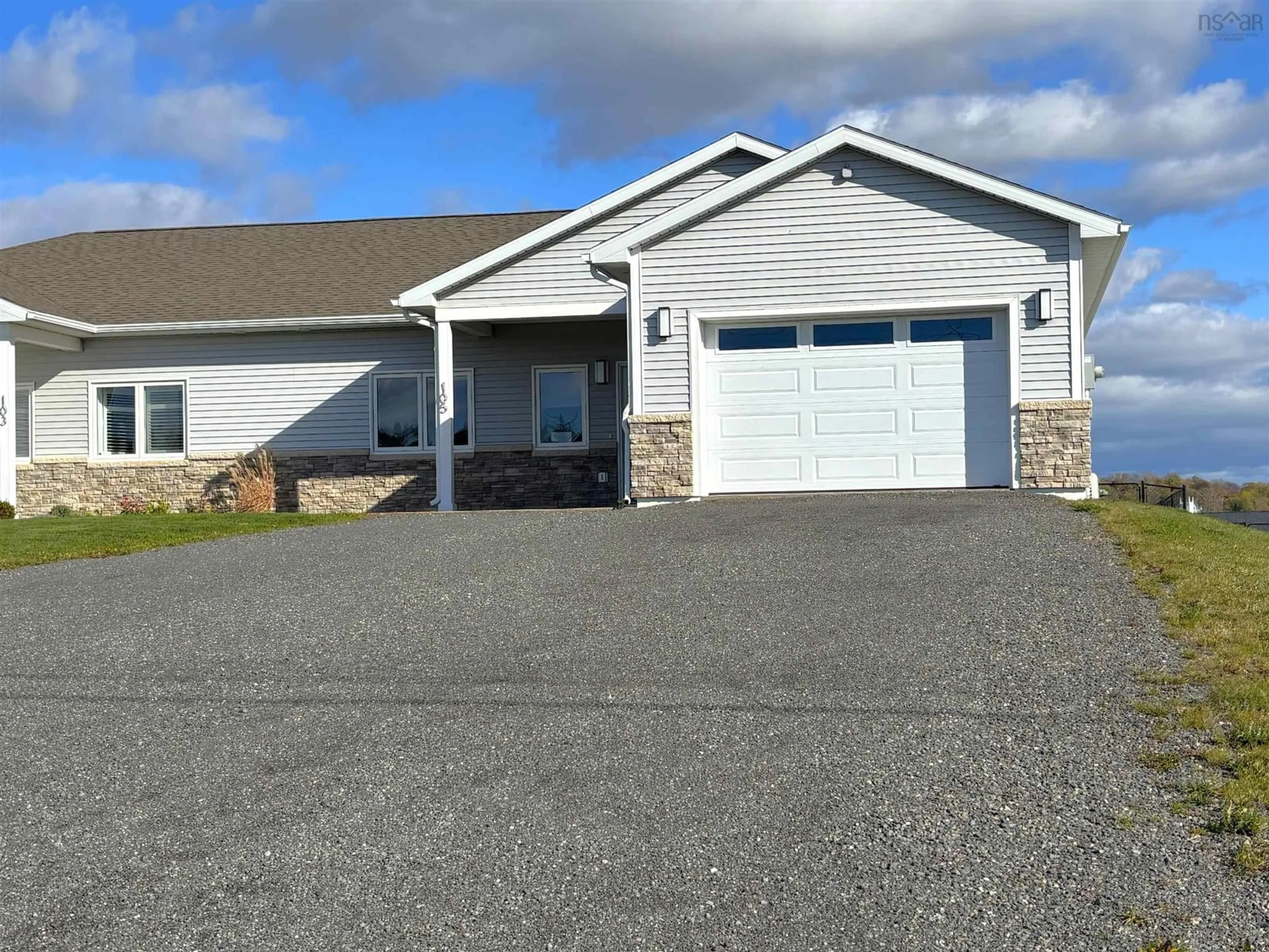Home with vinyl exterior material, street for 105 Harbour Crossing Dr, Pictou Nova Scotia B0K 1H0